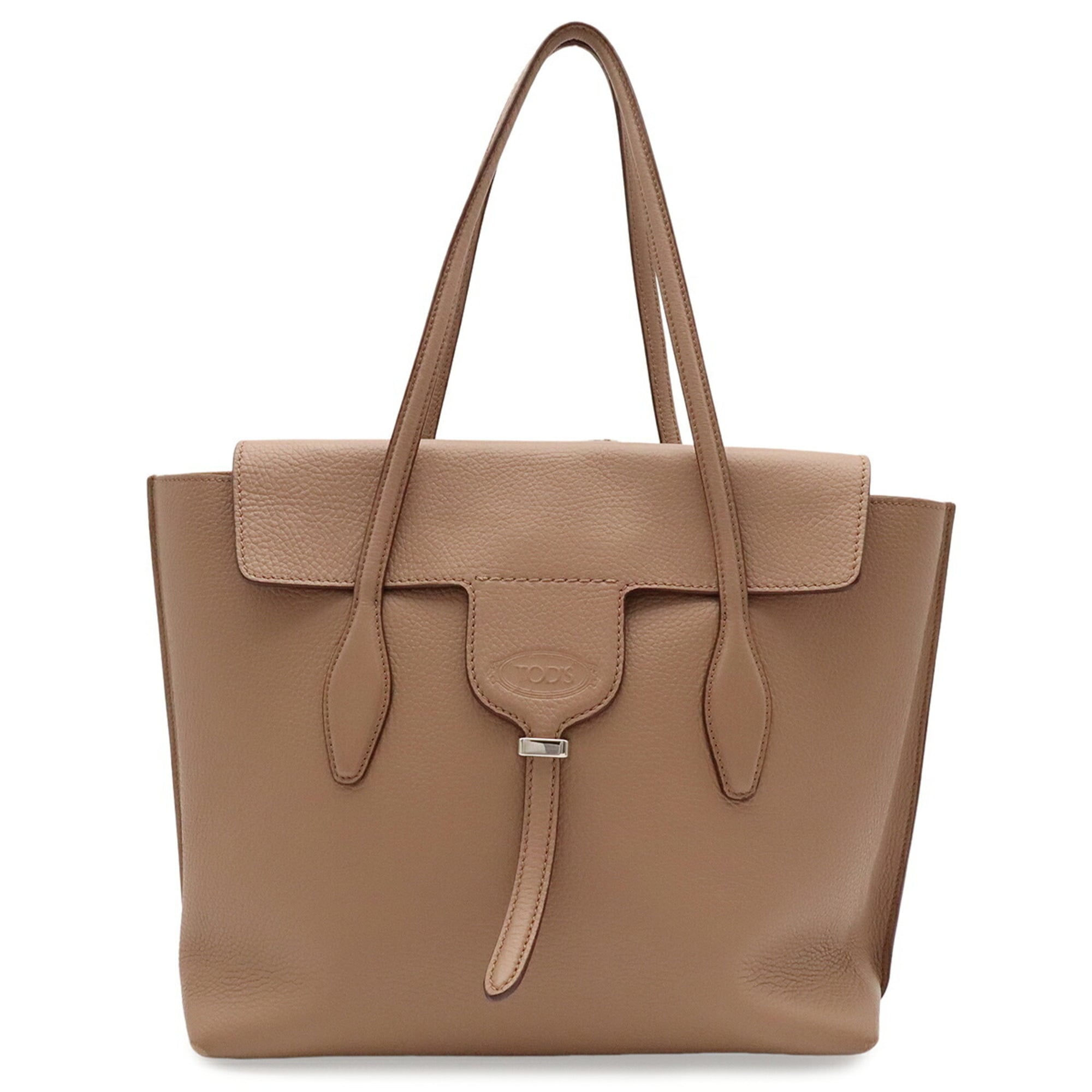 Tod's Pink Beige Leather Shoulder Bag Tote Bag (Pre-Owned)
