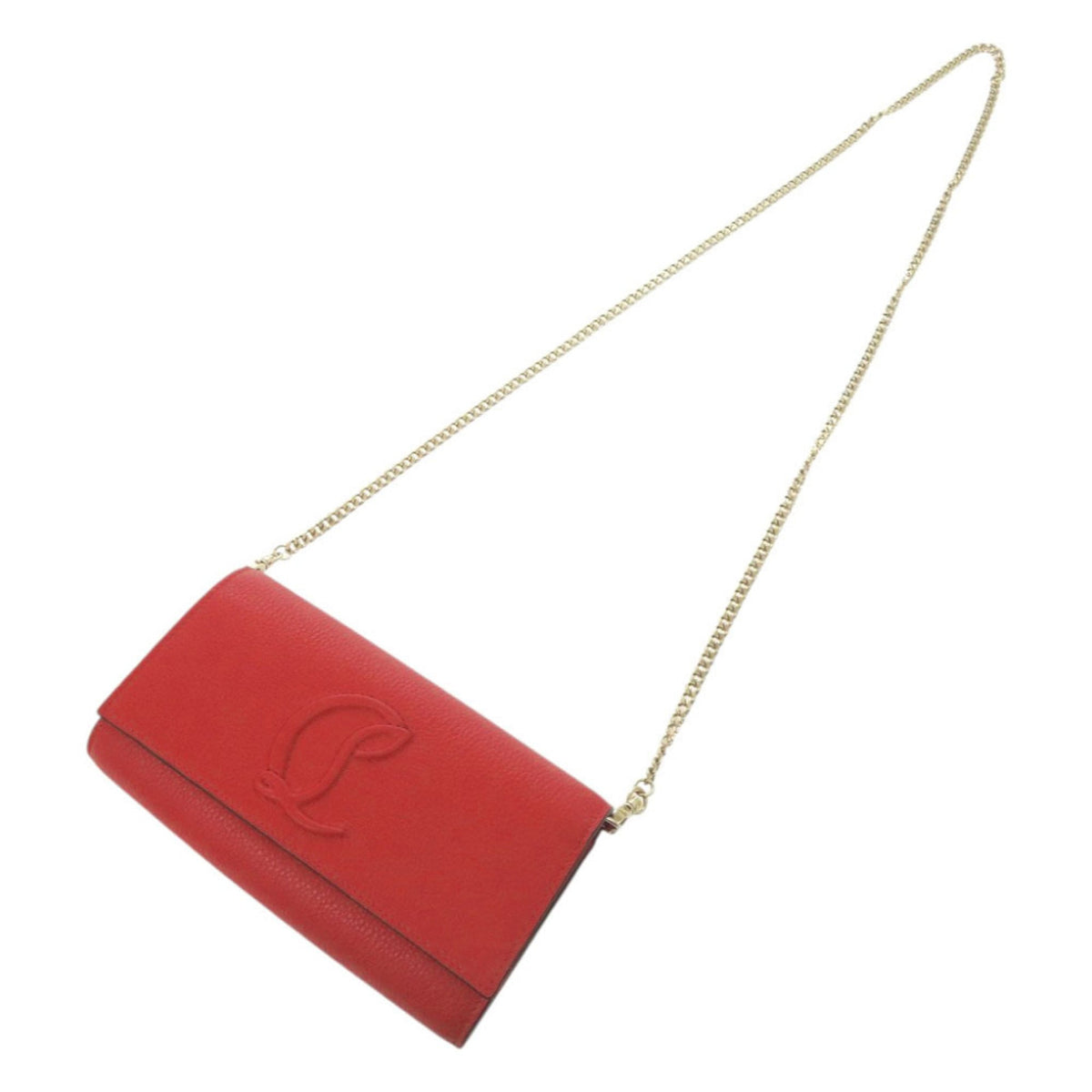 Christian Louboutin Red Color Leather Shoulder Bag (Pre-Owned)