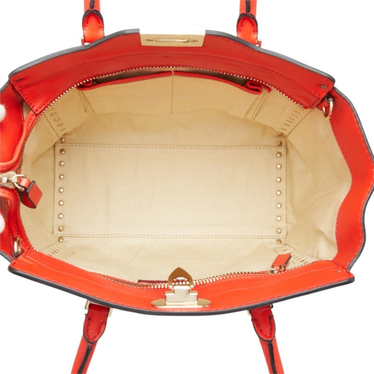 Valentino Red Color Leather Handbag Shoulder Bag (Pre-Owned)
