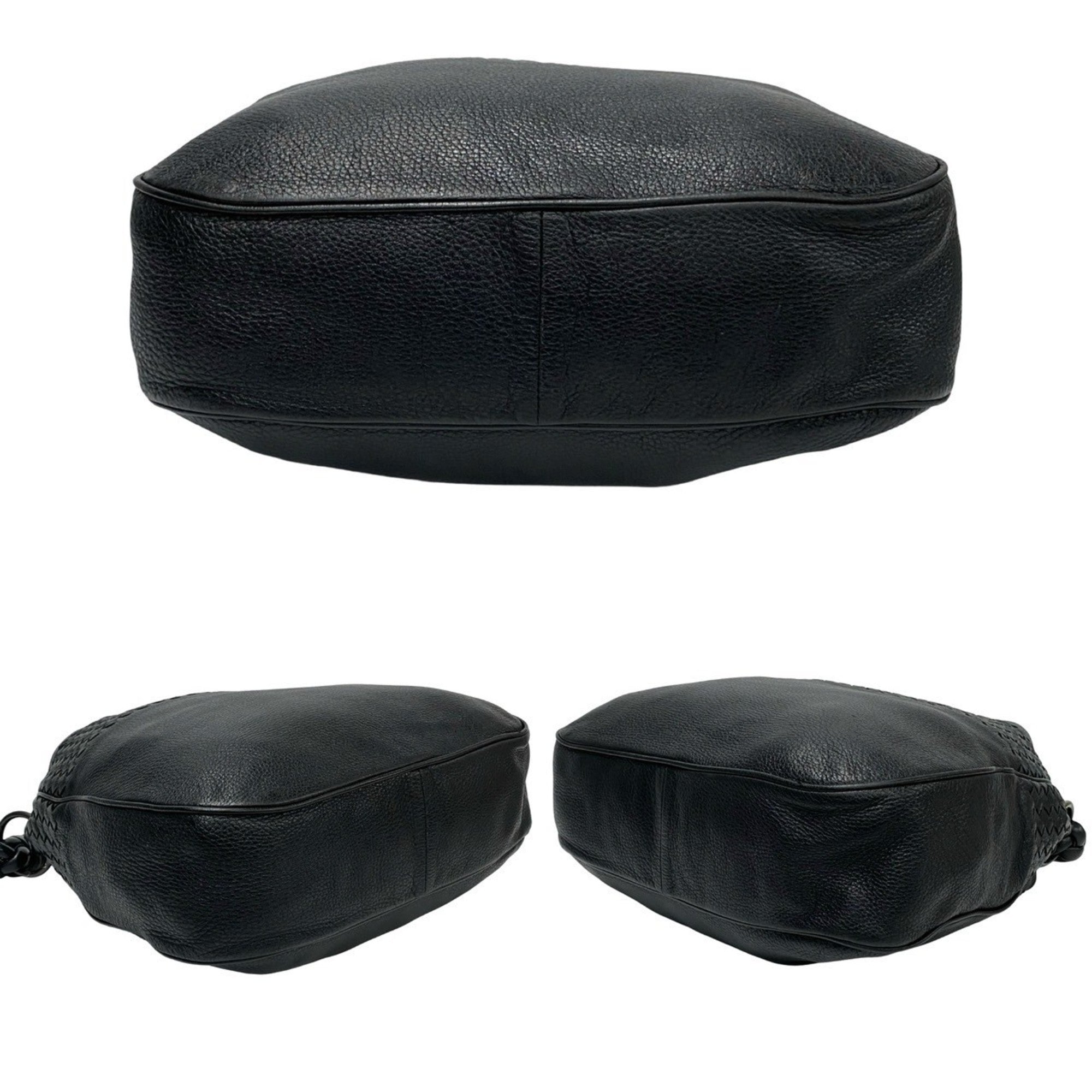 Bottega Veneta Black Leather Handbag Tote Bag (Pre-Owned)