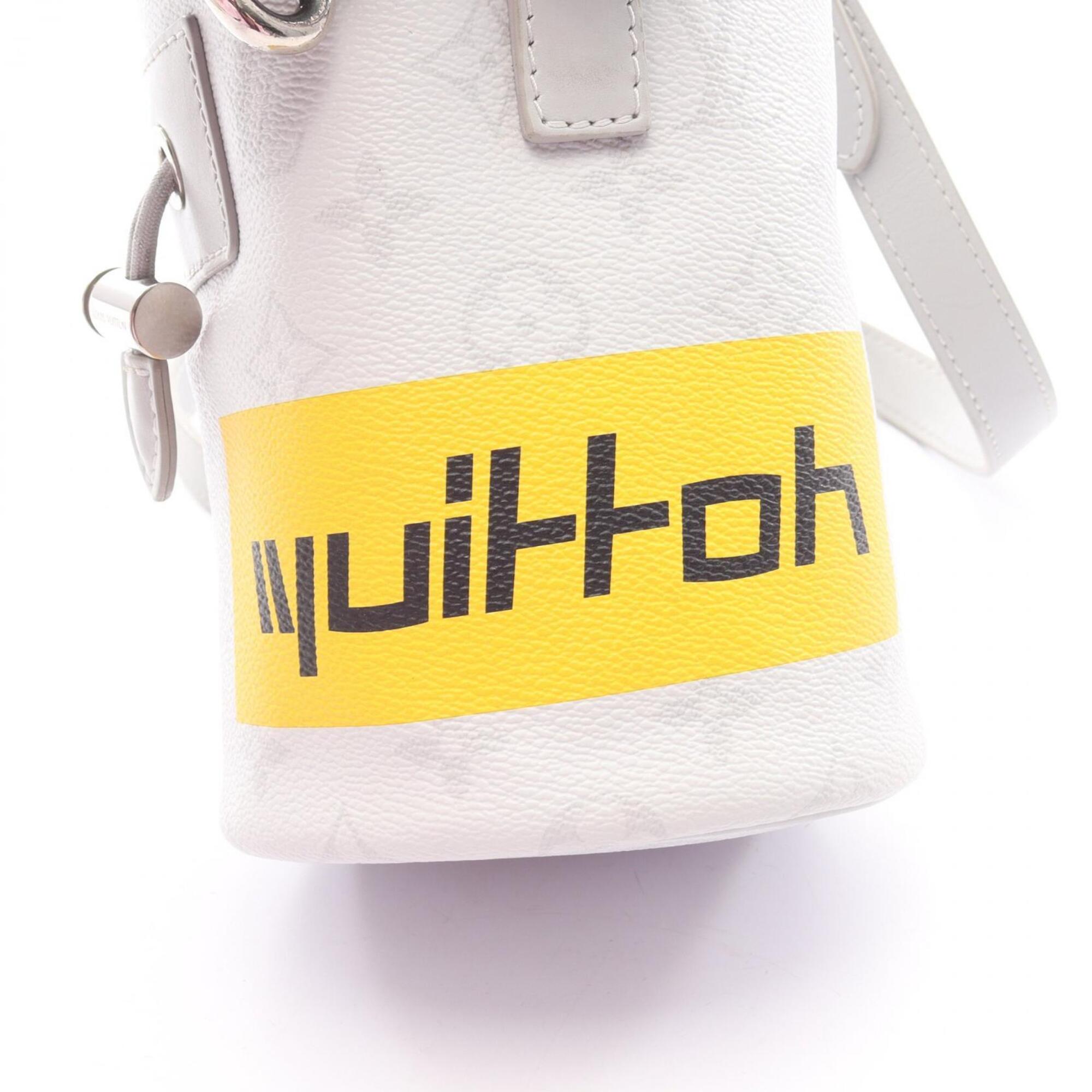 Louis Vuitton Gray White Coated Canvas Leather Handbag Shoulder Bag (Pre-Owned)
