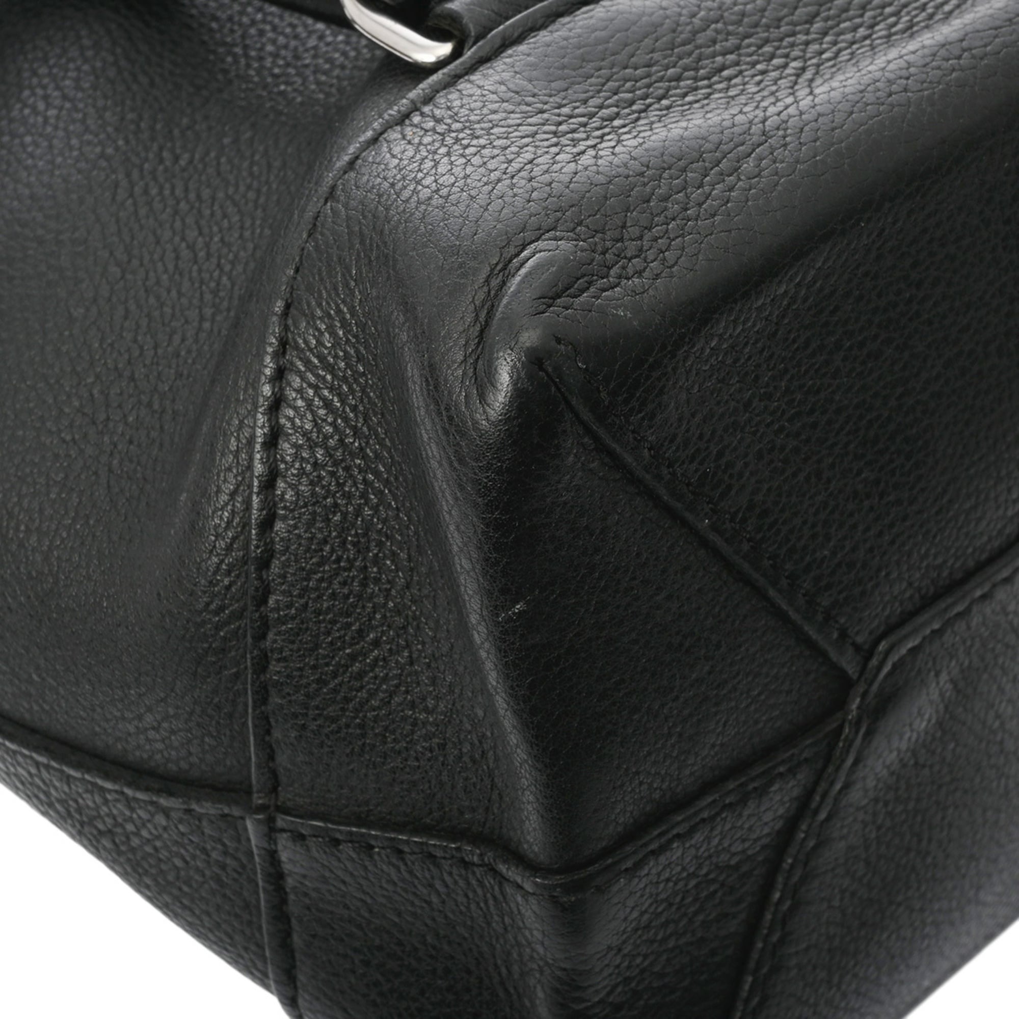 Louis Vuitton Noir Leather Backpack (Pre-Owned)