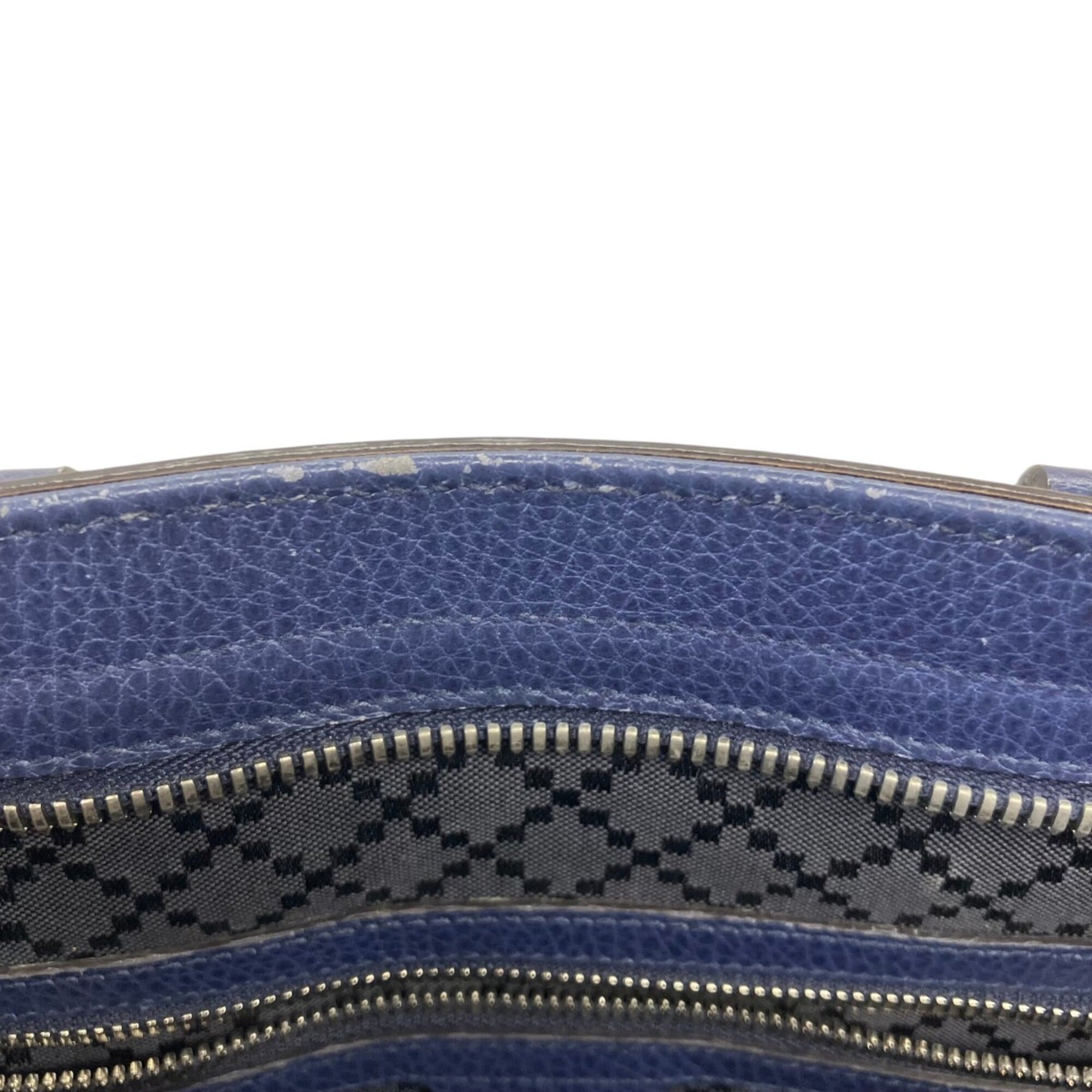 Gucci Navy Leather Tote Bag (Pre-Owned)