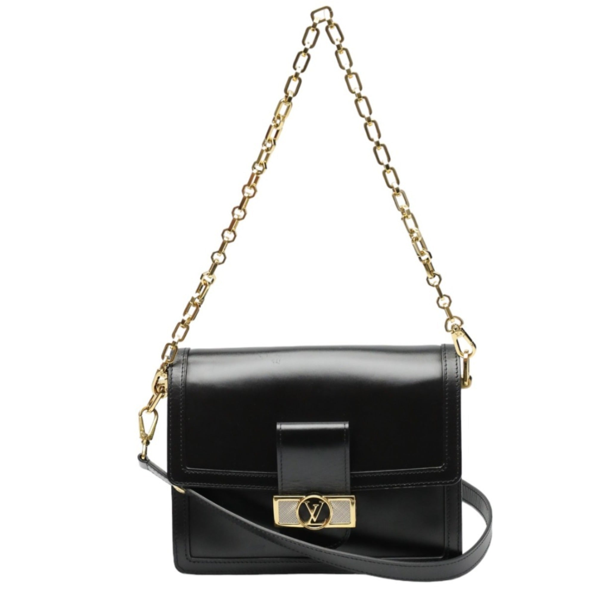 Louis Vuitton Black Noir Leather Shoulder Bag (Pre-Owned)