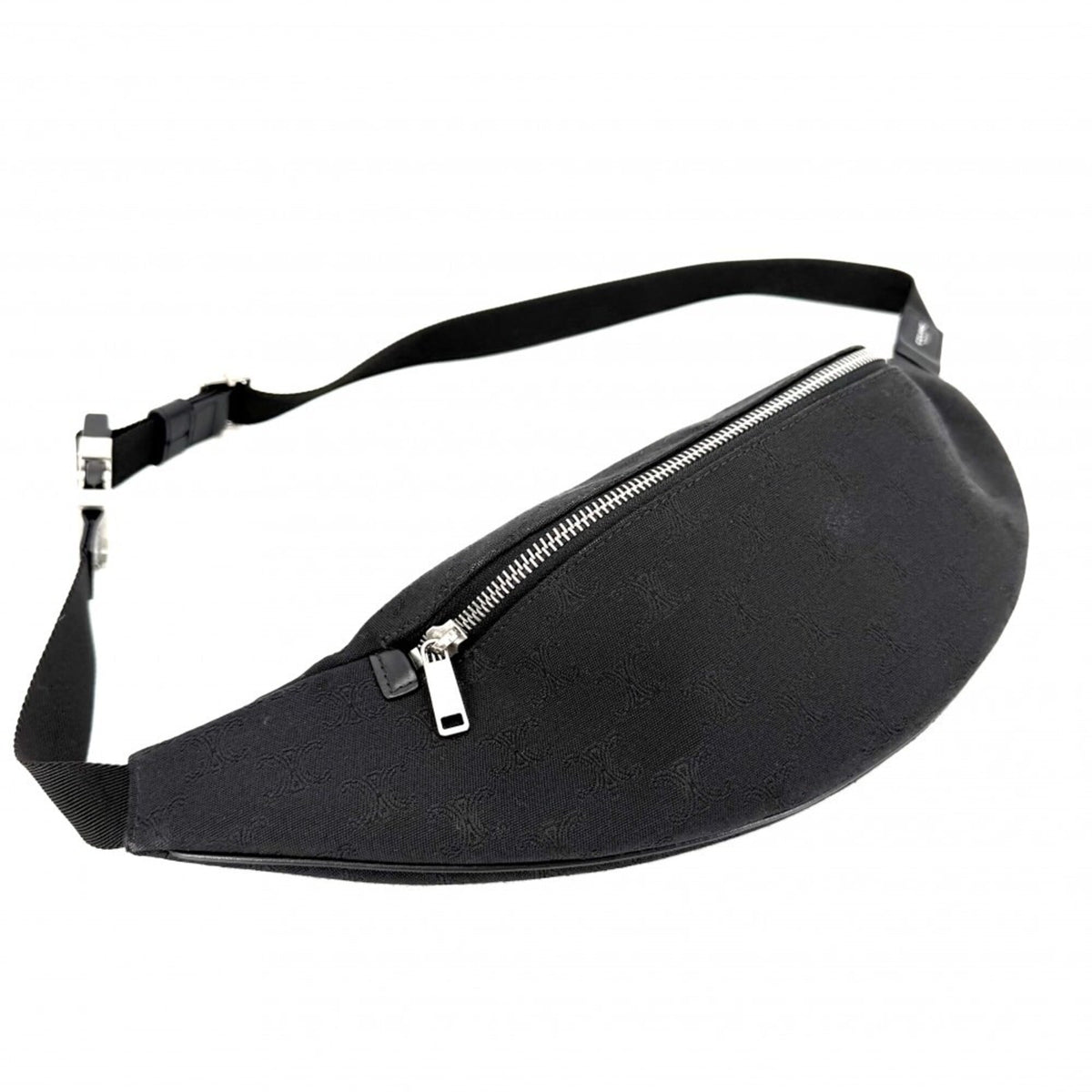 Celine Black Canvas Fanny Pack Sling Bag (Pre-Owned)