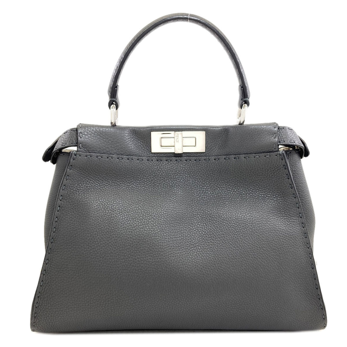 Fendi Gray Leather Handbag (Pre-Owned)