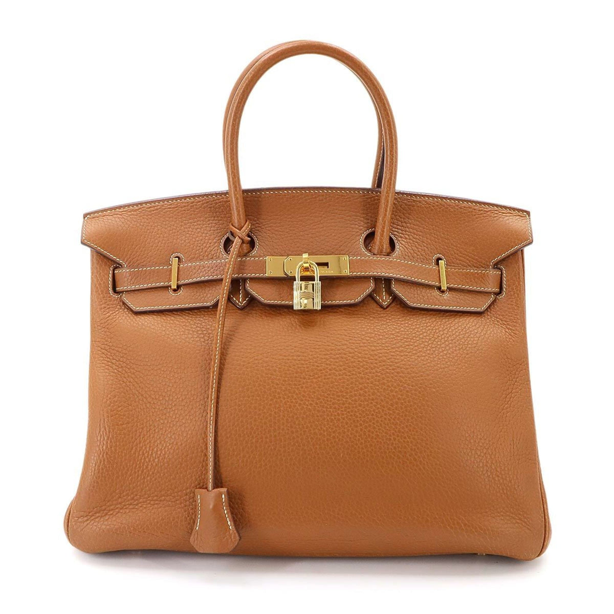 Hermes Birkin Gold Taurillon Clemence Leather Handbag (Pre-Owned)