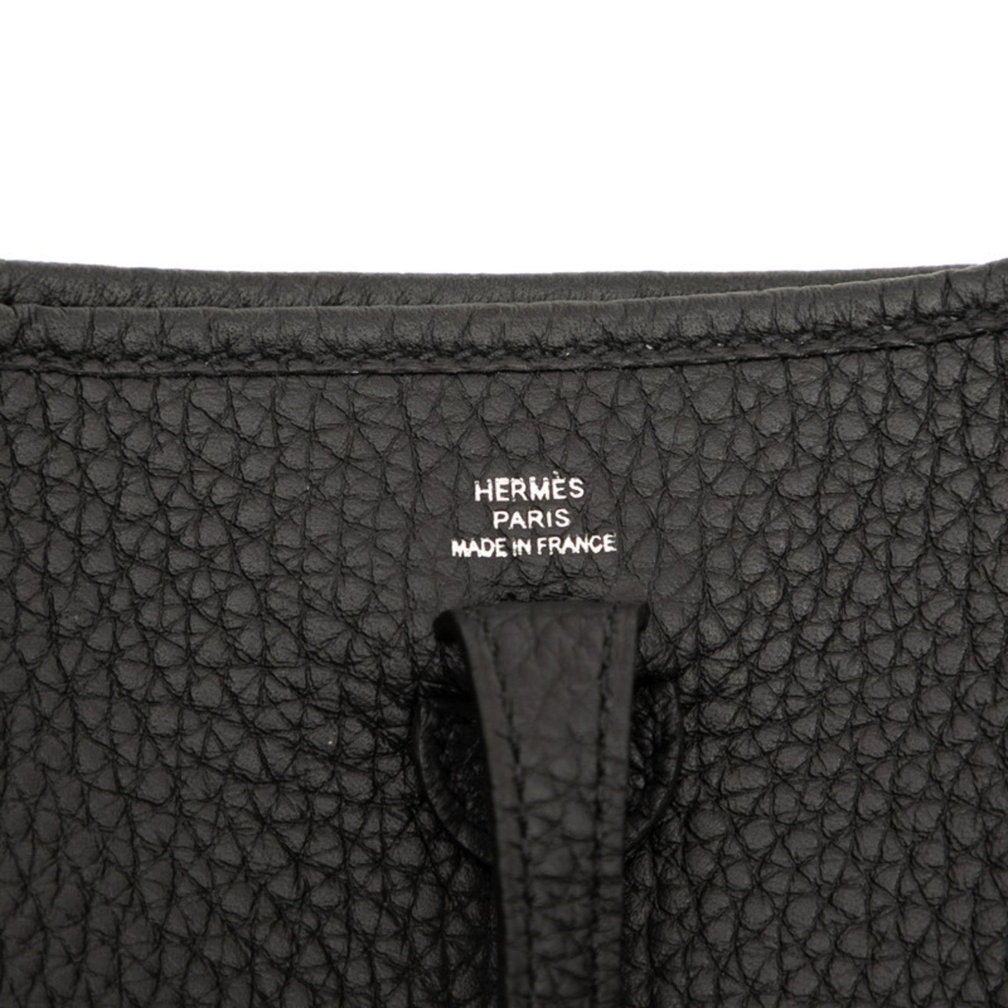Hermes Black Taurillon Clemence Leather Shoulder Bag (Pre-Owned)