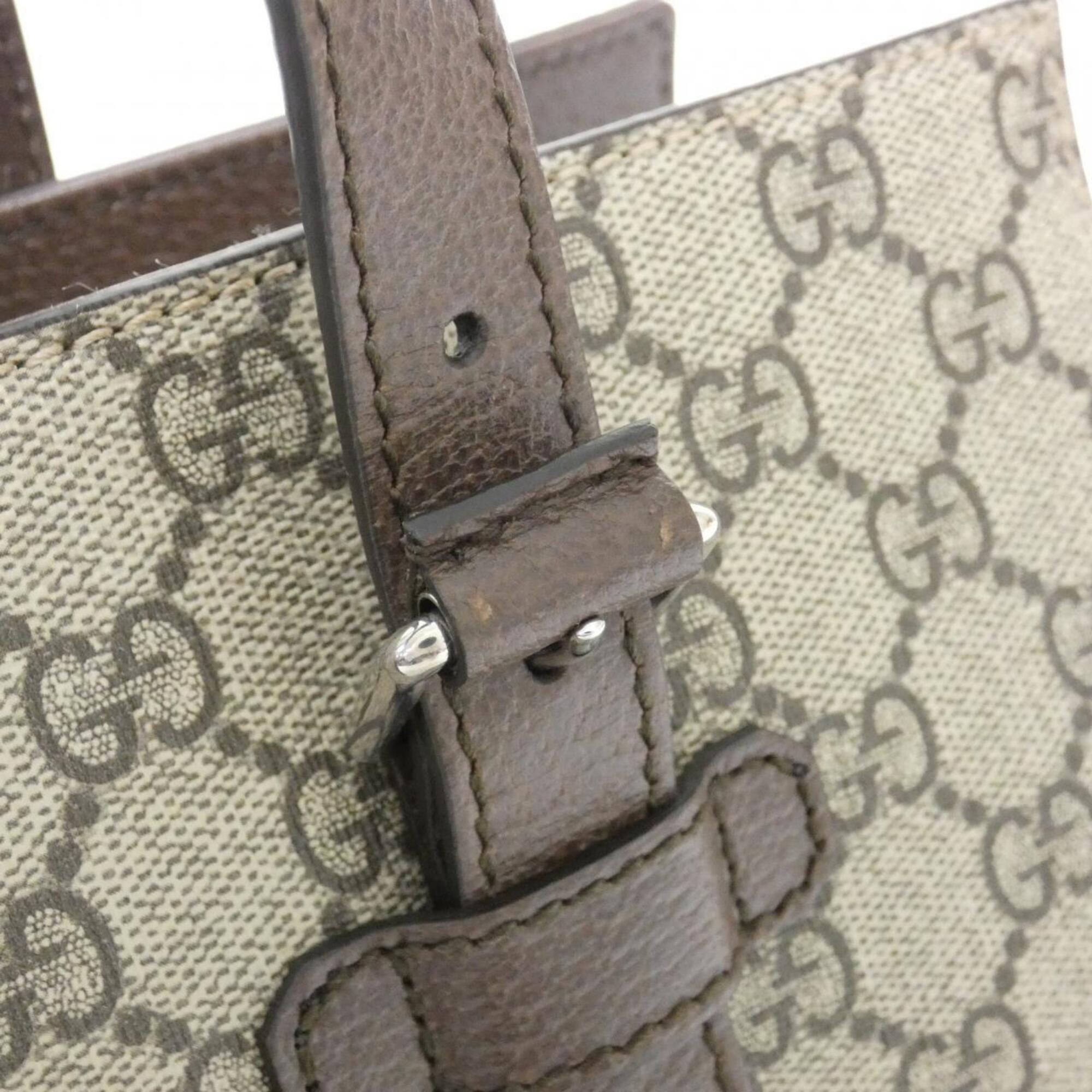 Gucci Beige Brown Gg Supreme Canvas Handbag (Pre-Owned)