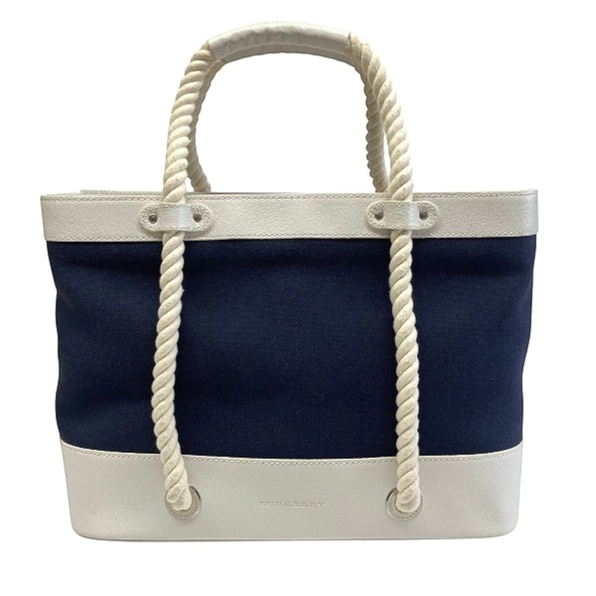 Burberry Navy Canvas Tote Bag (Pre-Owned)