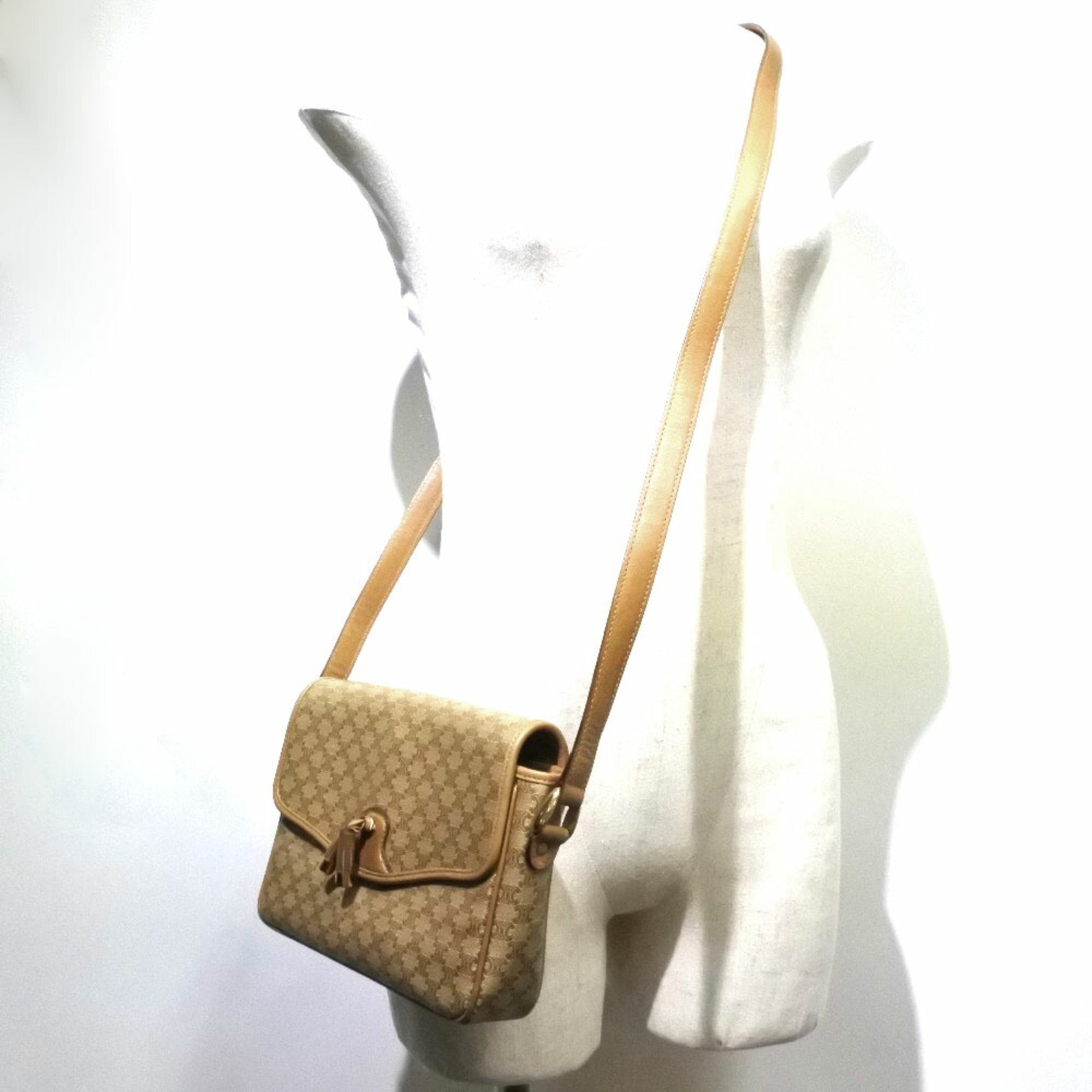Celine Macadam Beige Pvc Shoulder Bag (Pre-Owned)