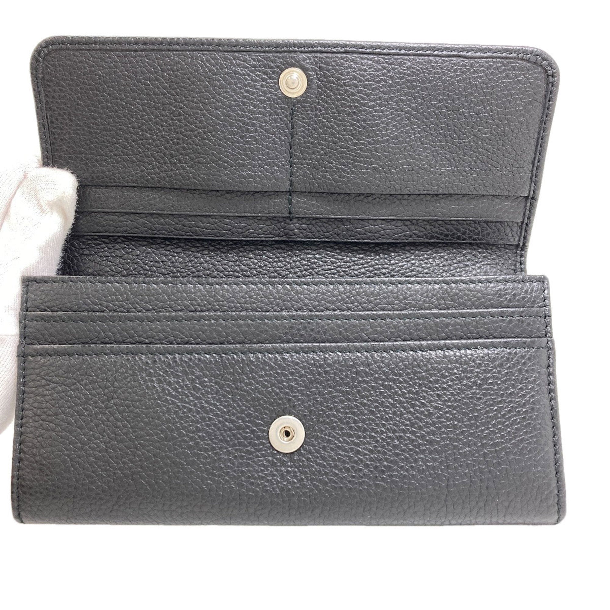 Jimmy Choo Black Leather Long Wallet (Bi-Fold) (Pre-Owned)