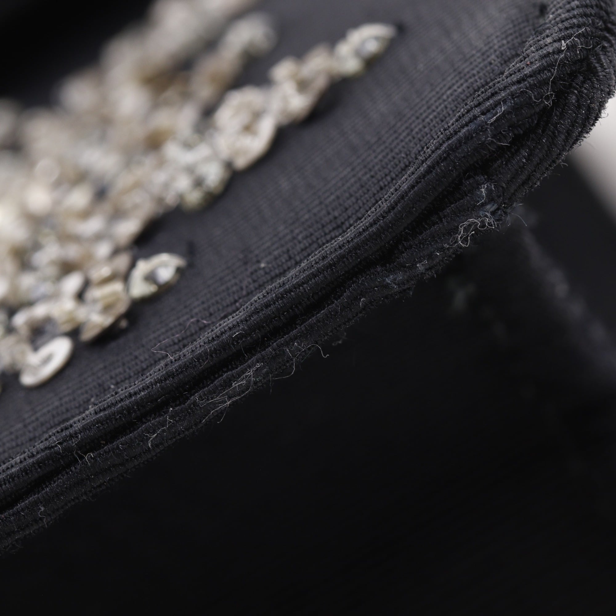 Gucci Black Cotton Rhinestone Shoulder Bag (Pre-Owned)