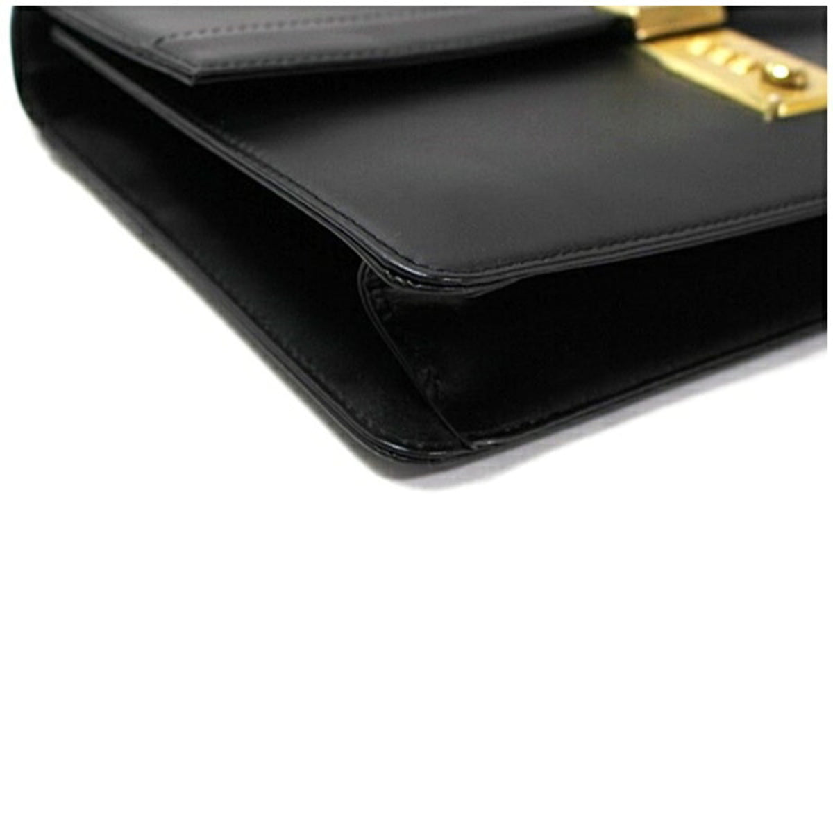 Dunhill Beige Black Leather Clutch Bag (Pre-Owned)