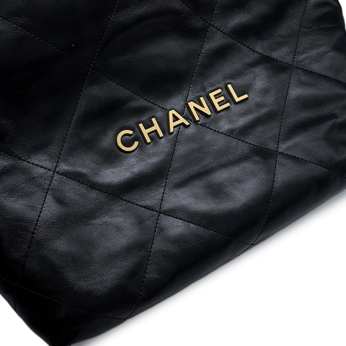 Chanel Black Leather Handbag Pouch (Pre-Owned)