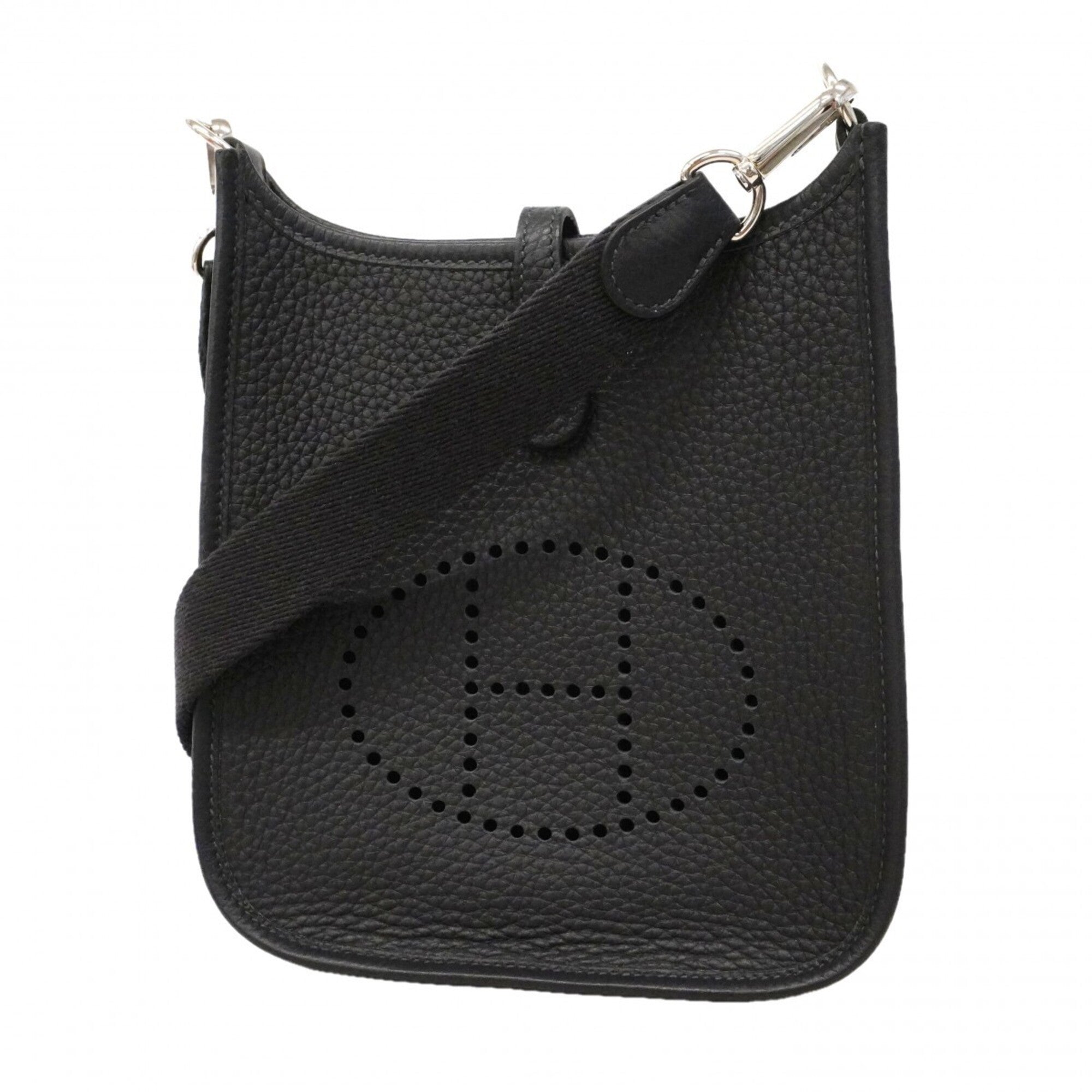 Hermes Black Taurillon Clemence Leather Shoulder Bag (Pre-Owned)
