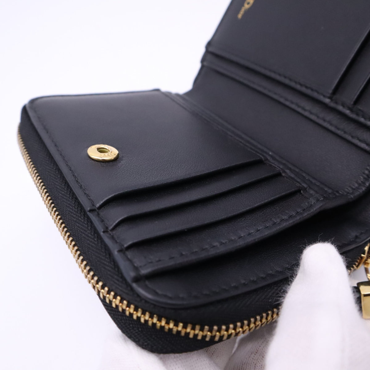 Christian Dior Black Leather Wallet (Tri-Fold) (Pre-Owned)