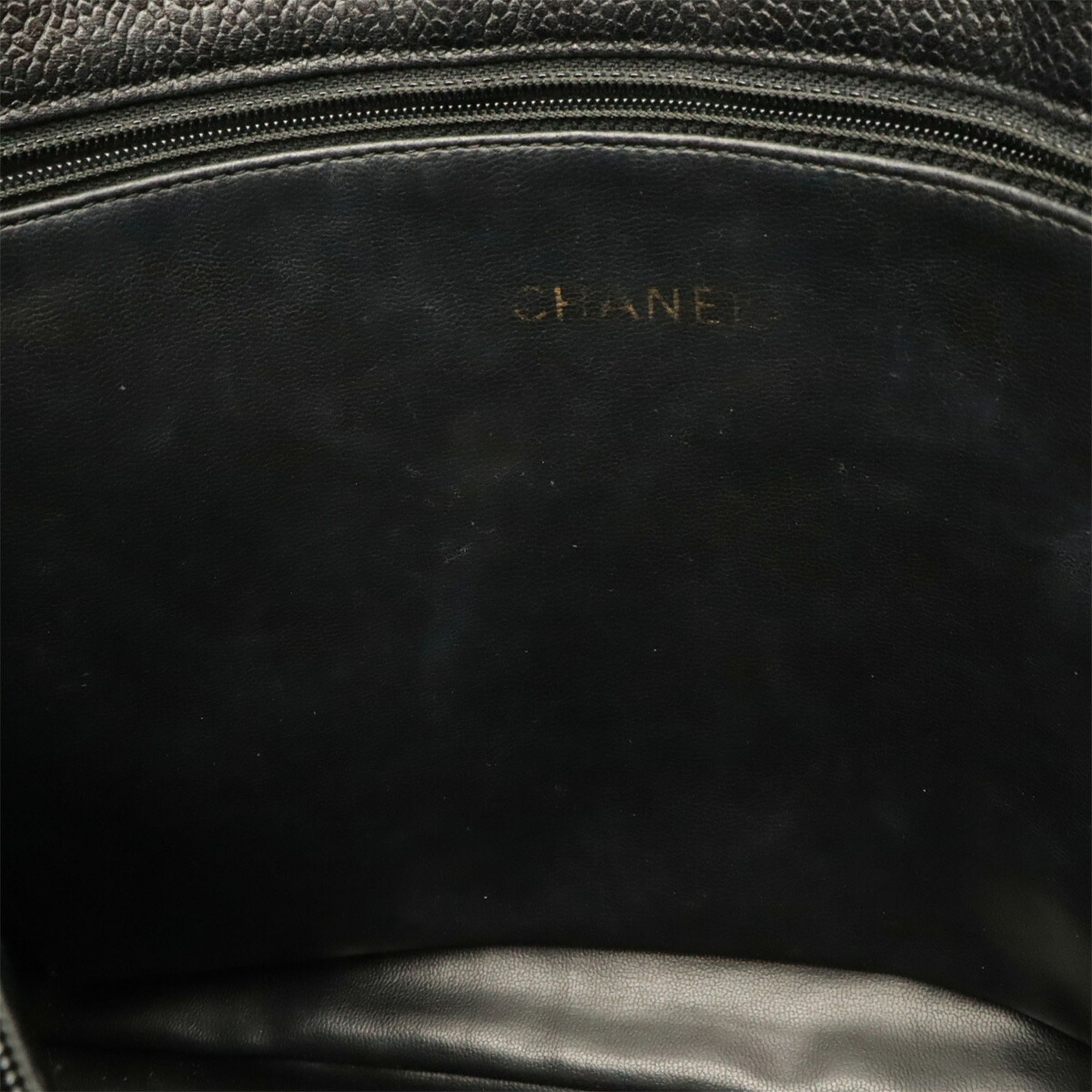 Chanel Black Grained Calfskin Shoulder Bag Tote Bag (Pre-Owned)