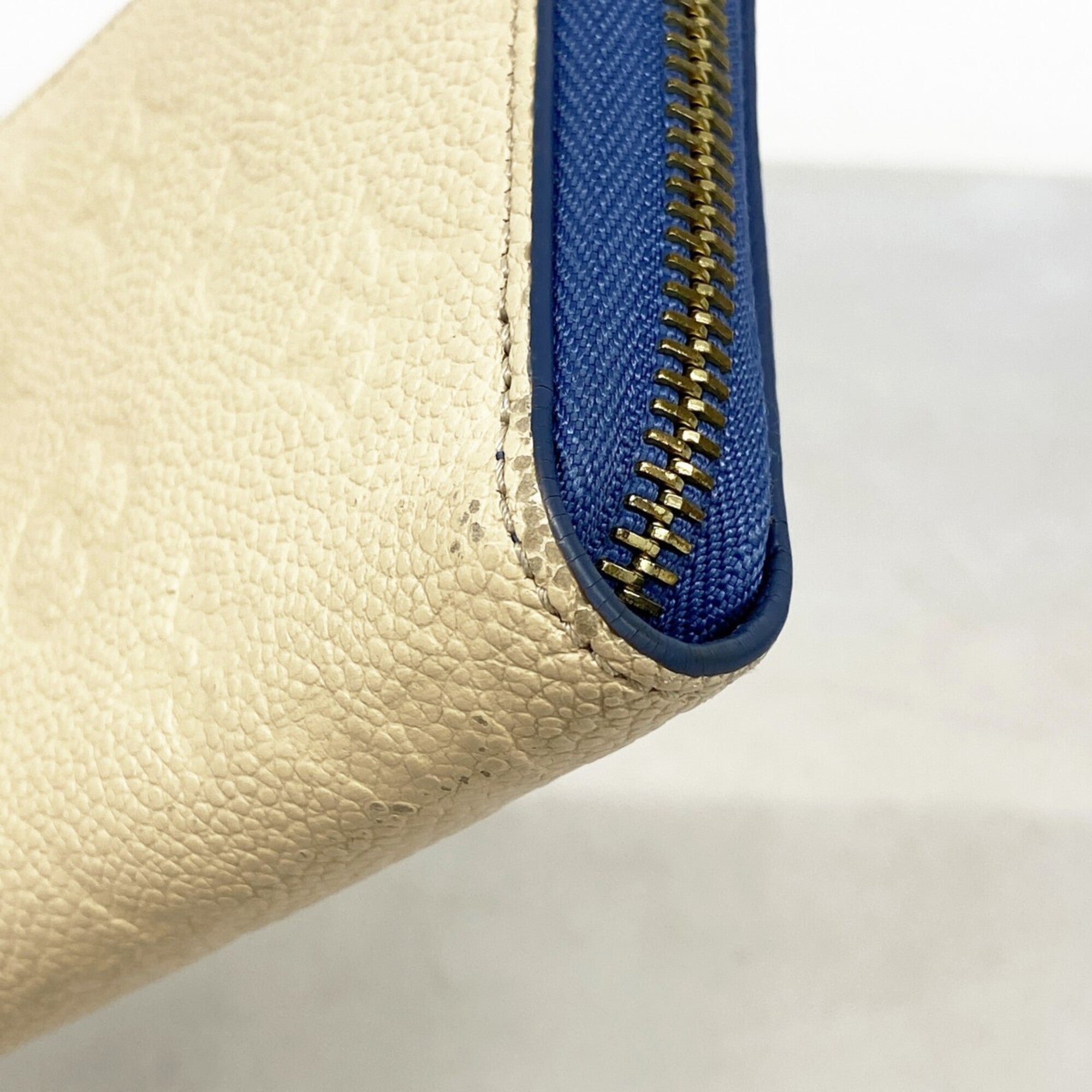 Louis Vuitton Blue Jean Cream Long Wallet (Bi-Fold) (Pre-Owned)