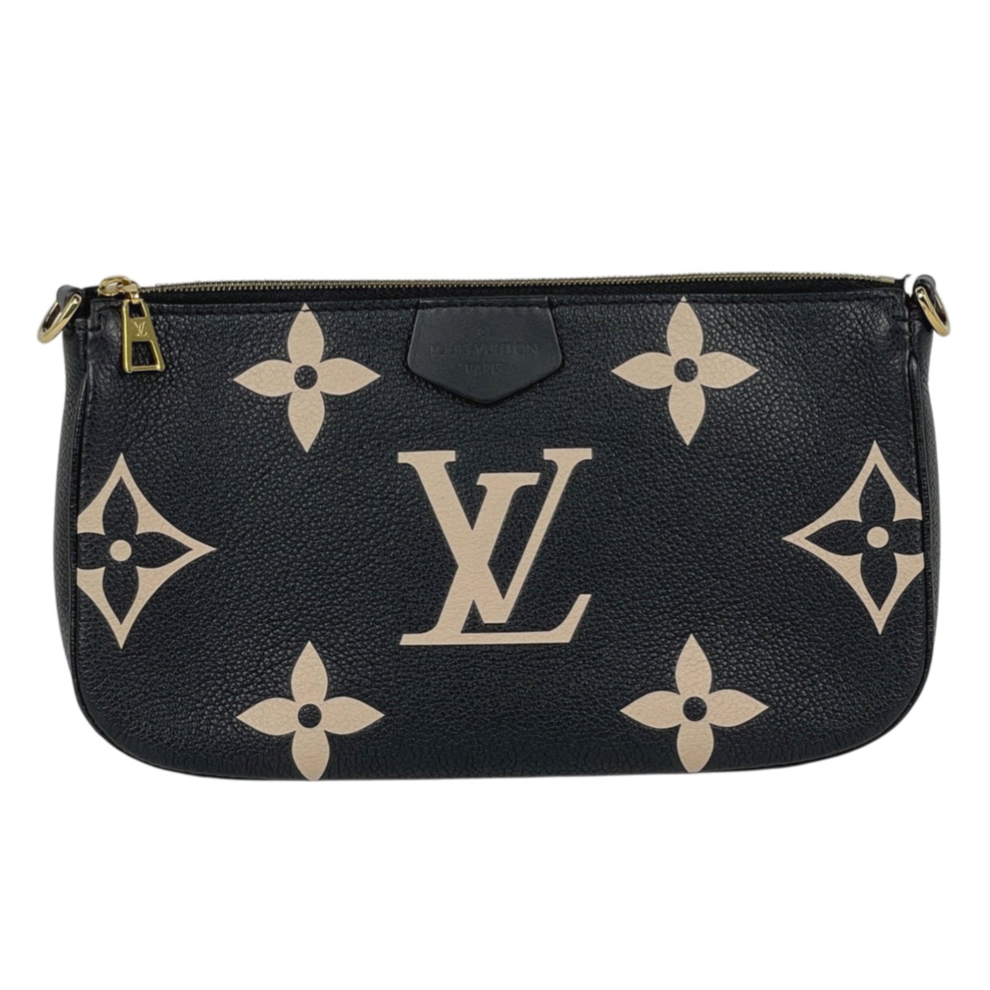 Louis Vuitton Beige Black Monogram Empreinte Pochette Shoulder Bag (Pre-Owned)