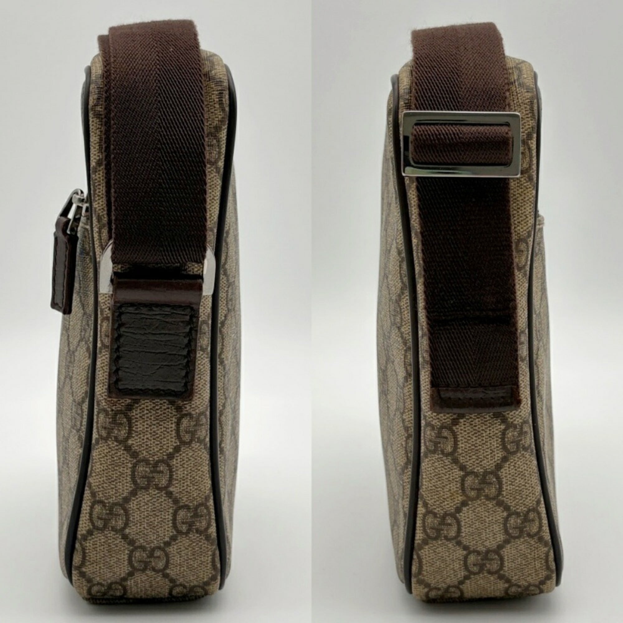 Gucci Beige Dark Brown Pvc Leather Shoulder Bag (Pre-Owned)