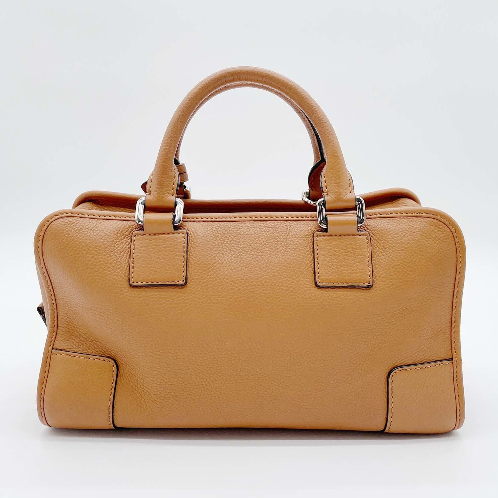 Loewe Brown Canvas Leather Handbag (Pre-Owned)