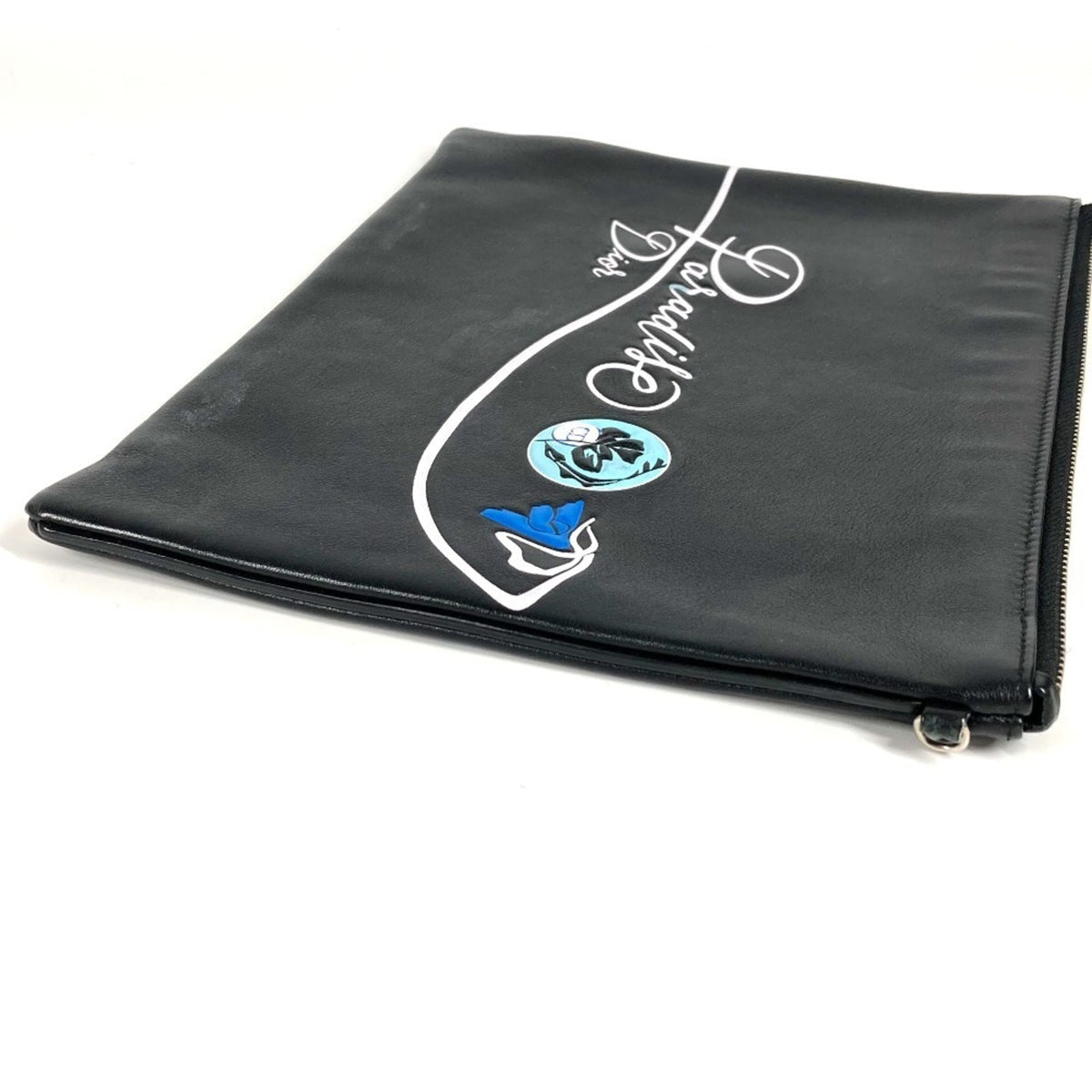 Christian Dior Black Leather Clutch Bag Pouch (Pre-Owned)