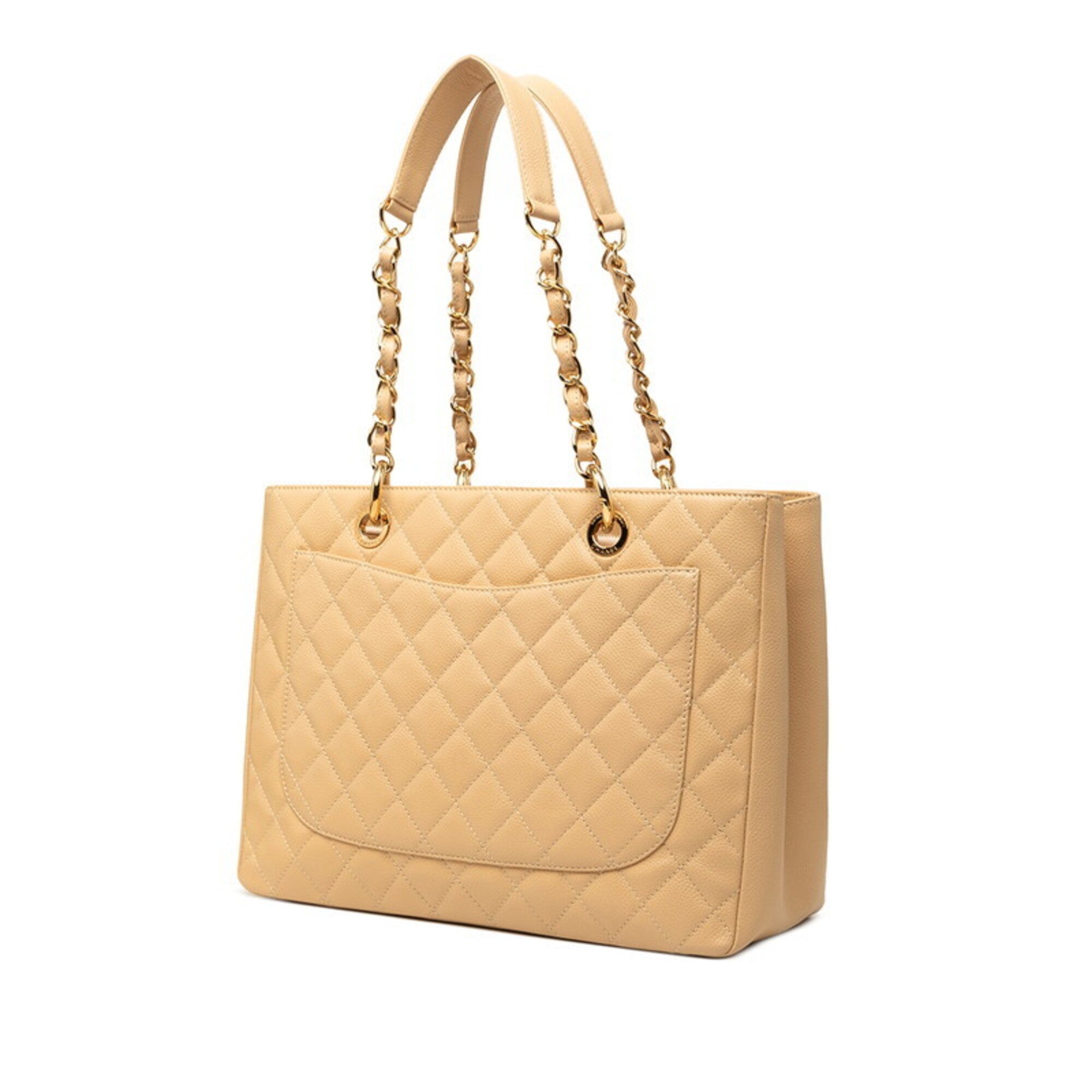 Chanel Beige Grained Calfskin Shoulder Bag (Pre-Owned)