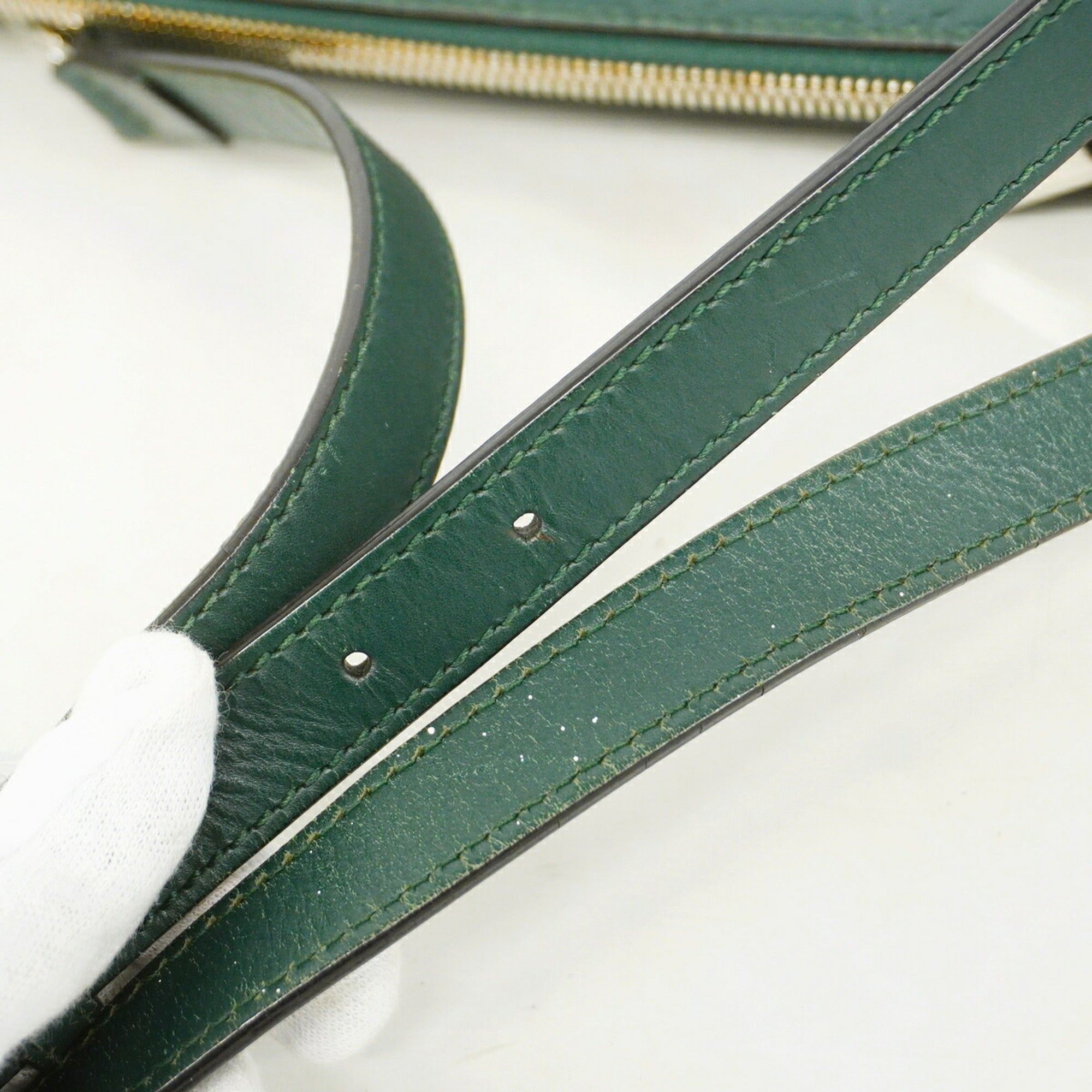 Gucci Green Leather Shoulder Bag (Pre-Owned)