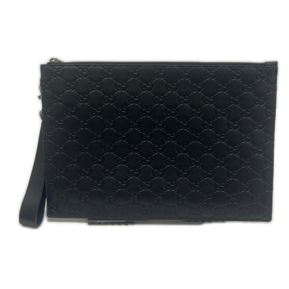 Gucci Guccissima Black Leather Clutch Bag (Pre-Owned)