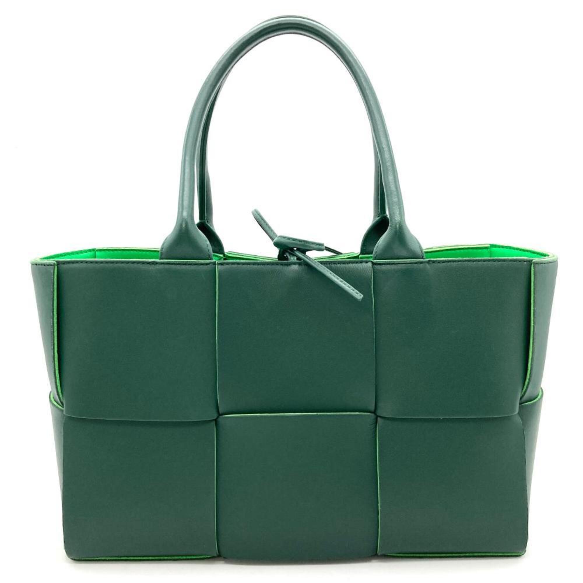 Bottega Veneta Green Leather Handbag Pouch Tote Bag (Pre-Owned)