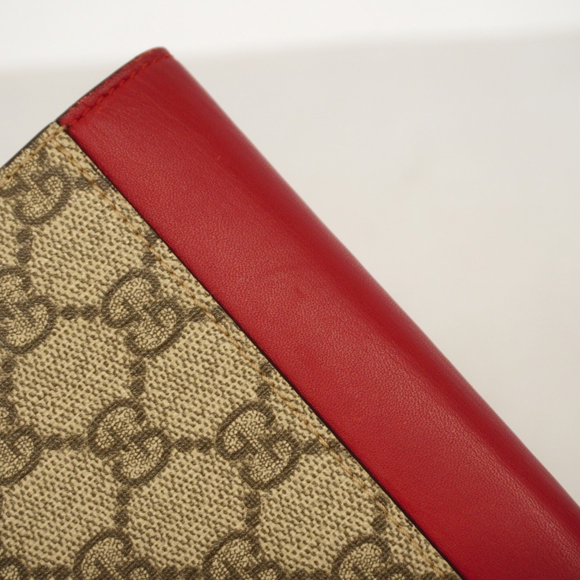 Gucci Brown Red Color Pvc Long Wallet (Bi-Fold) (Pre-Owned)