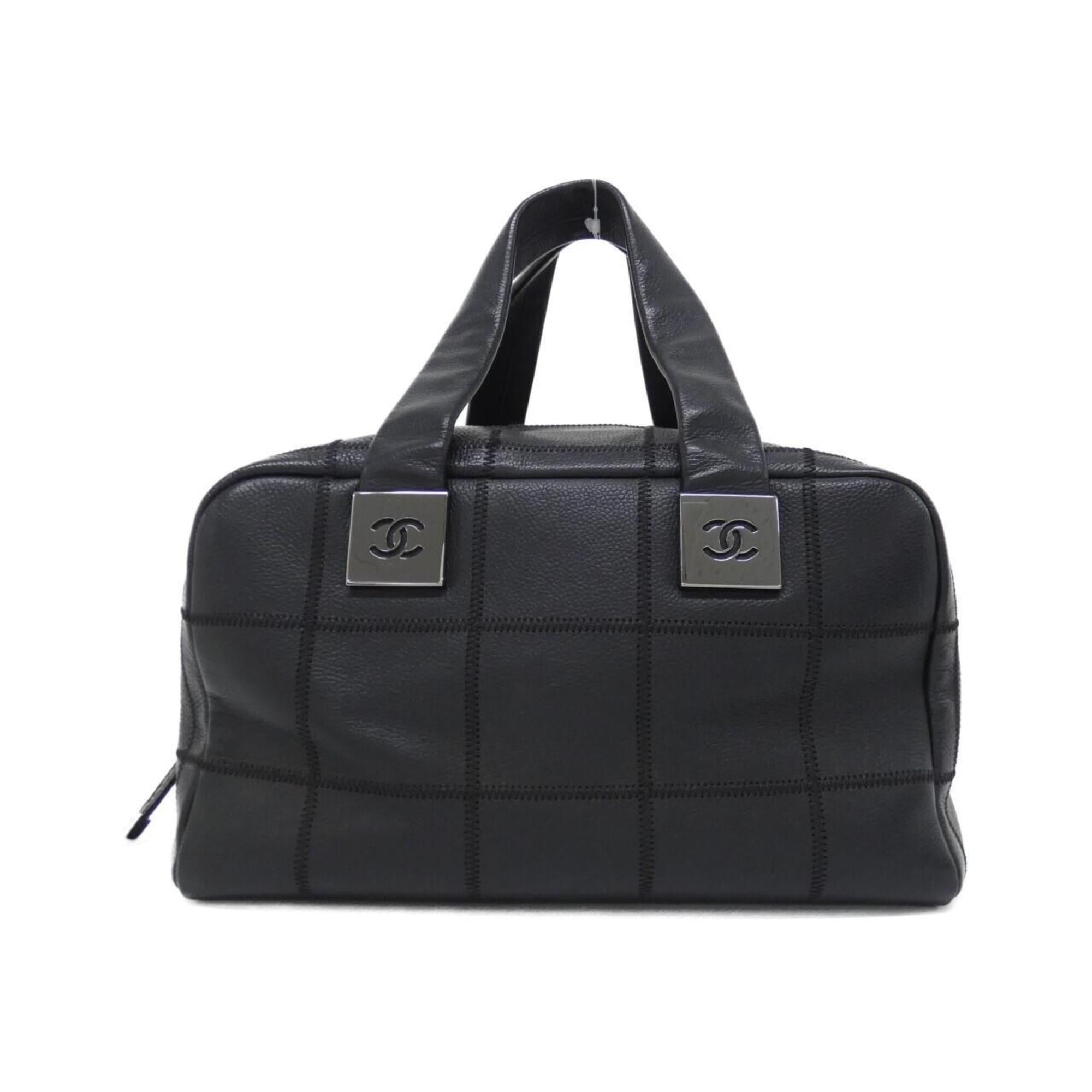 Chanel Black Grained Calfskin Handbag (Pre-Owned)