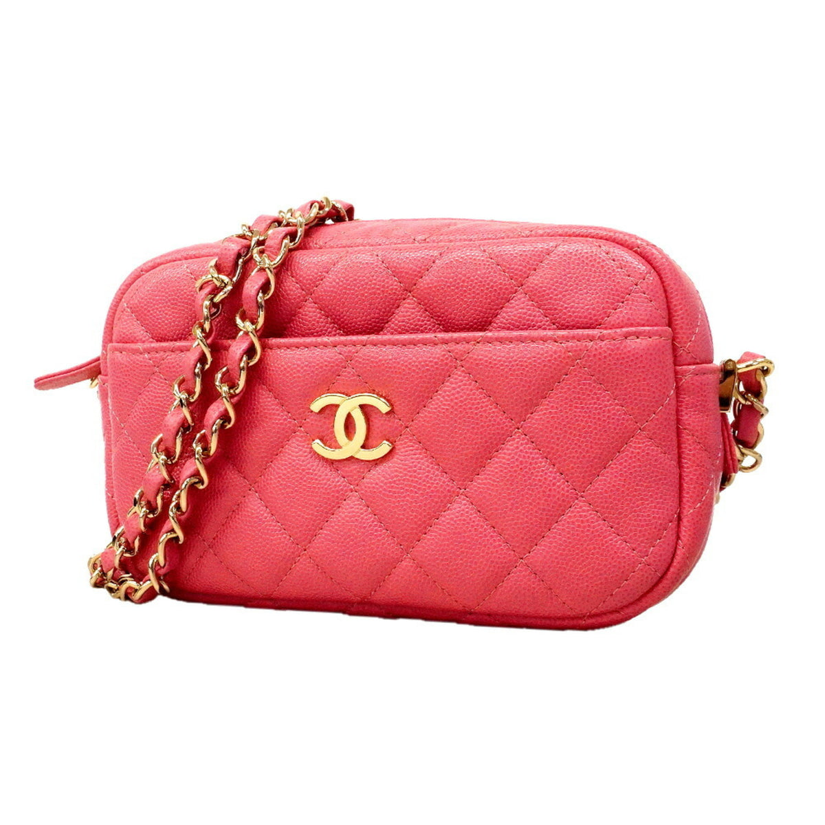 Chanel Pink Grained Calfskin Shoulder Bag (Pre-Owned)