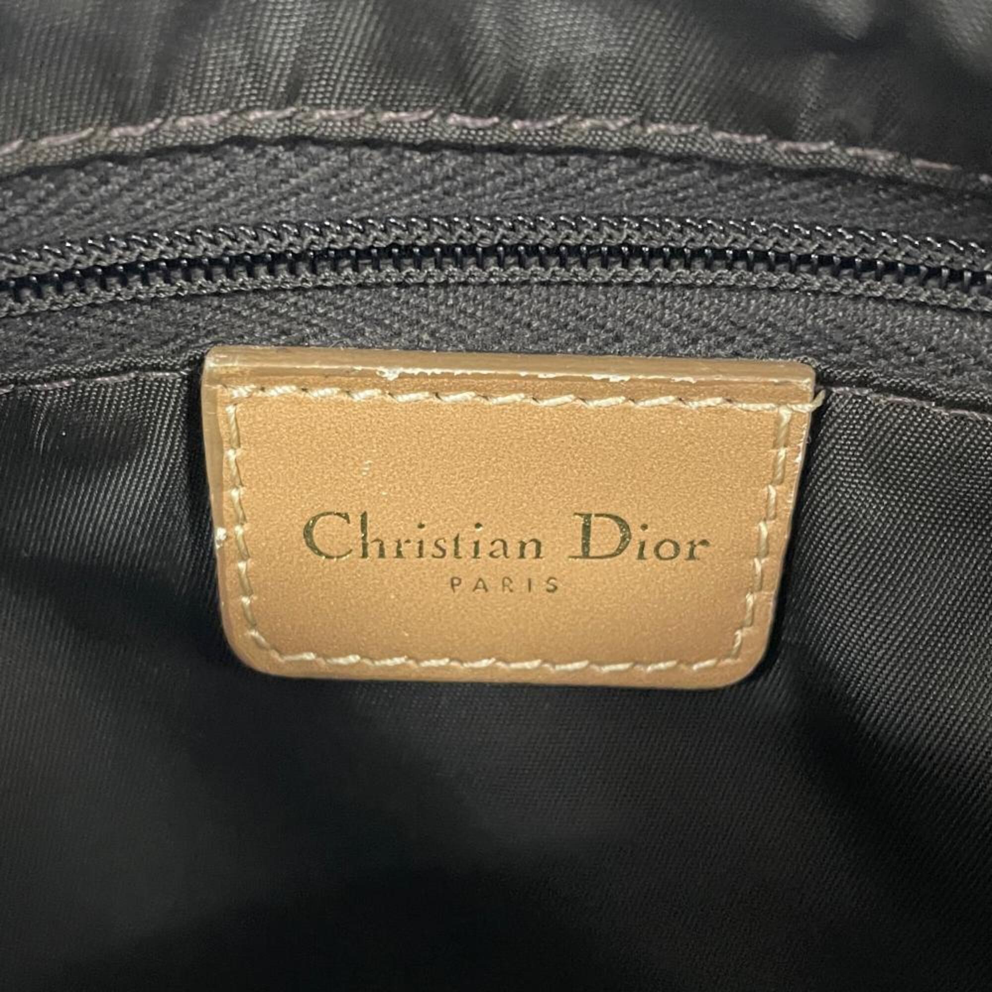 Christian Dior Trotter Brown Canvas Handbag (Pre-Owned)
