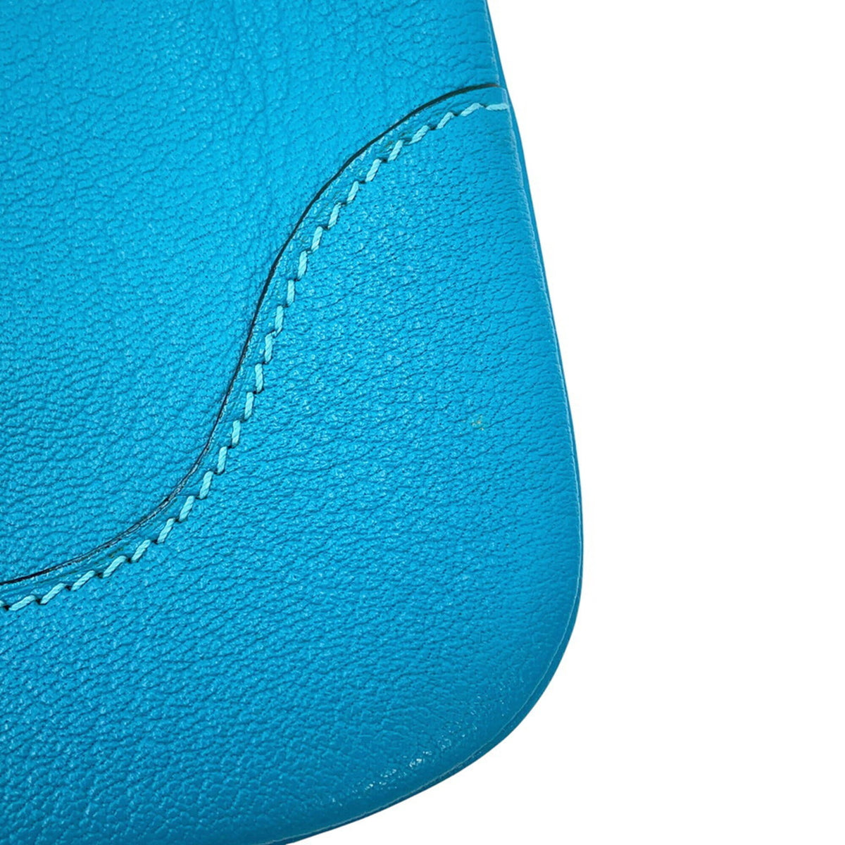 Hermes Turquoise Blue Chevre Leather Handbag Shoulder Bag (Pre-Owned)
