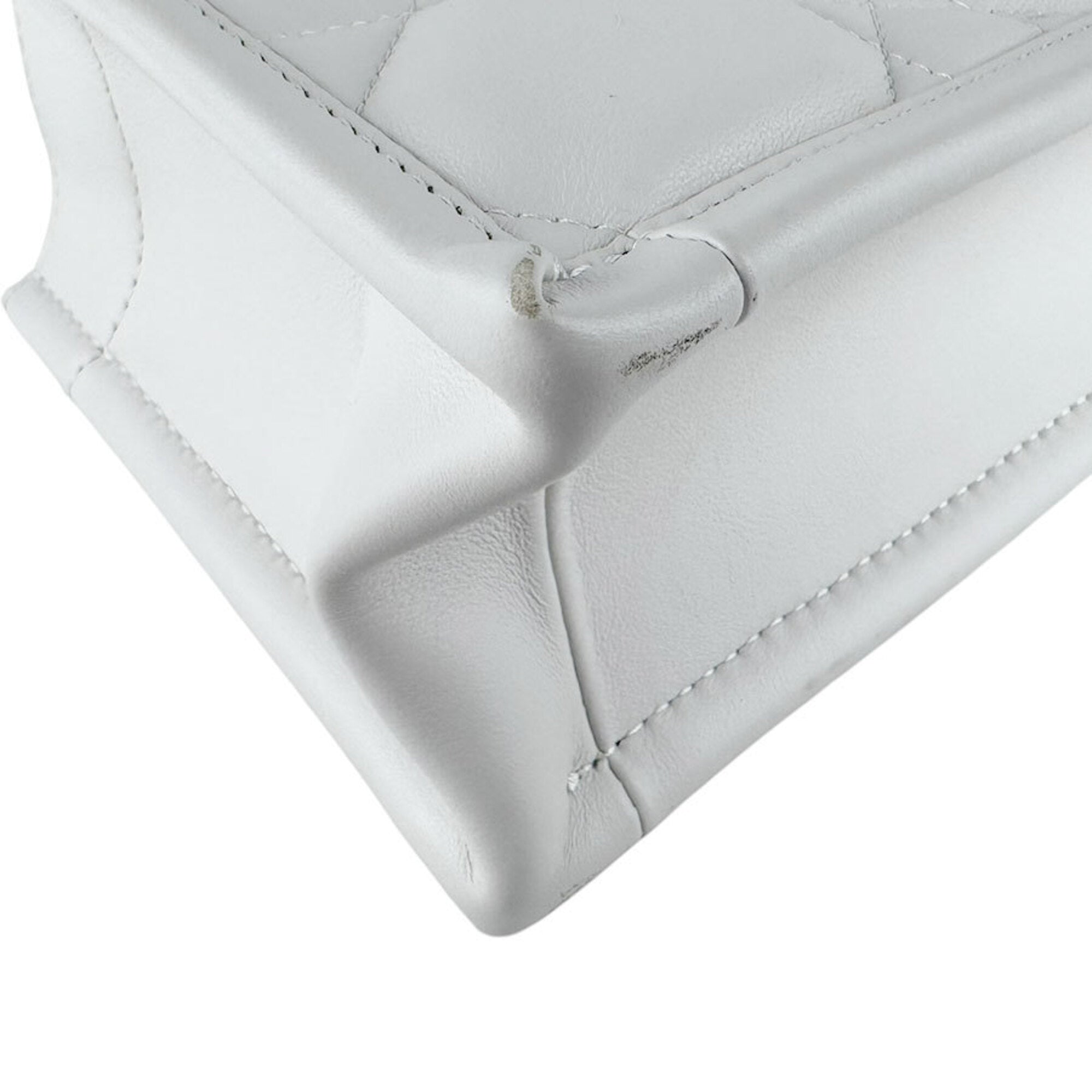 Christian Dior White Leather Handbag Shoulder Bag (Pre-Owned)