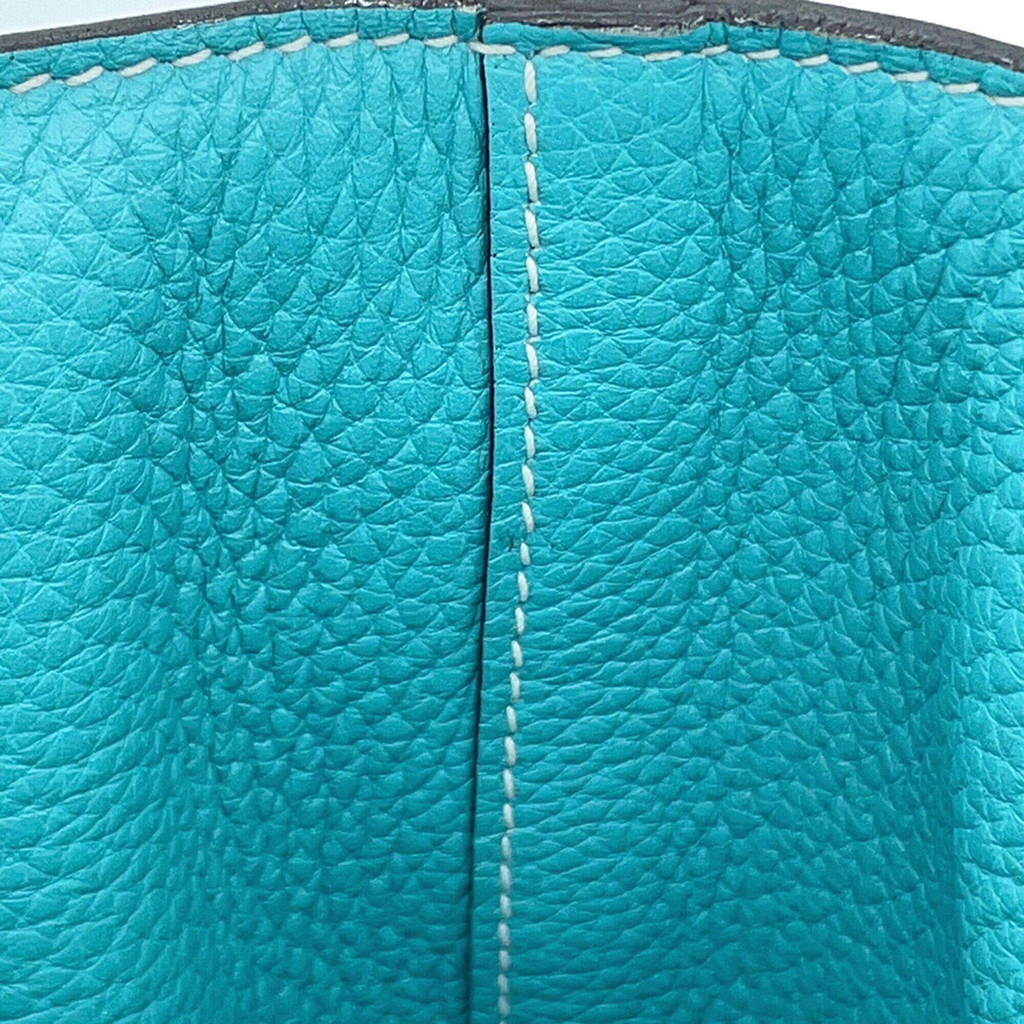 Hermes Blue Atoll Colvert Taurillon Clemence Leather Swift Leather Tote Bag (Pre-Owned)