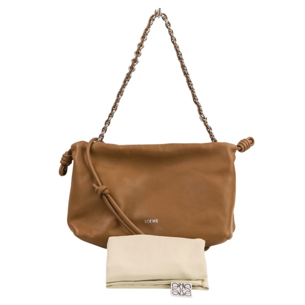 Loewe Flamenco Brown Leather Handbag Shoulder Bag (Pre-Owned)