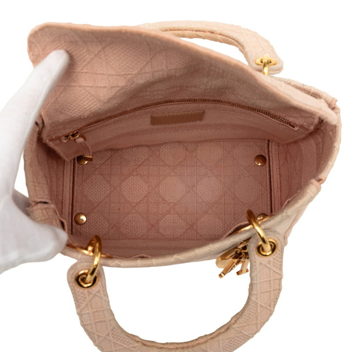 Christian Dior Pink Canvas Handbag Shoulder Bag (Pre-Owned)