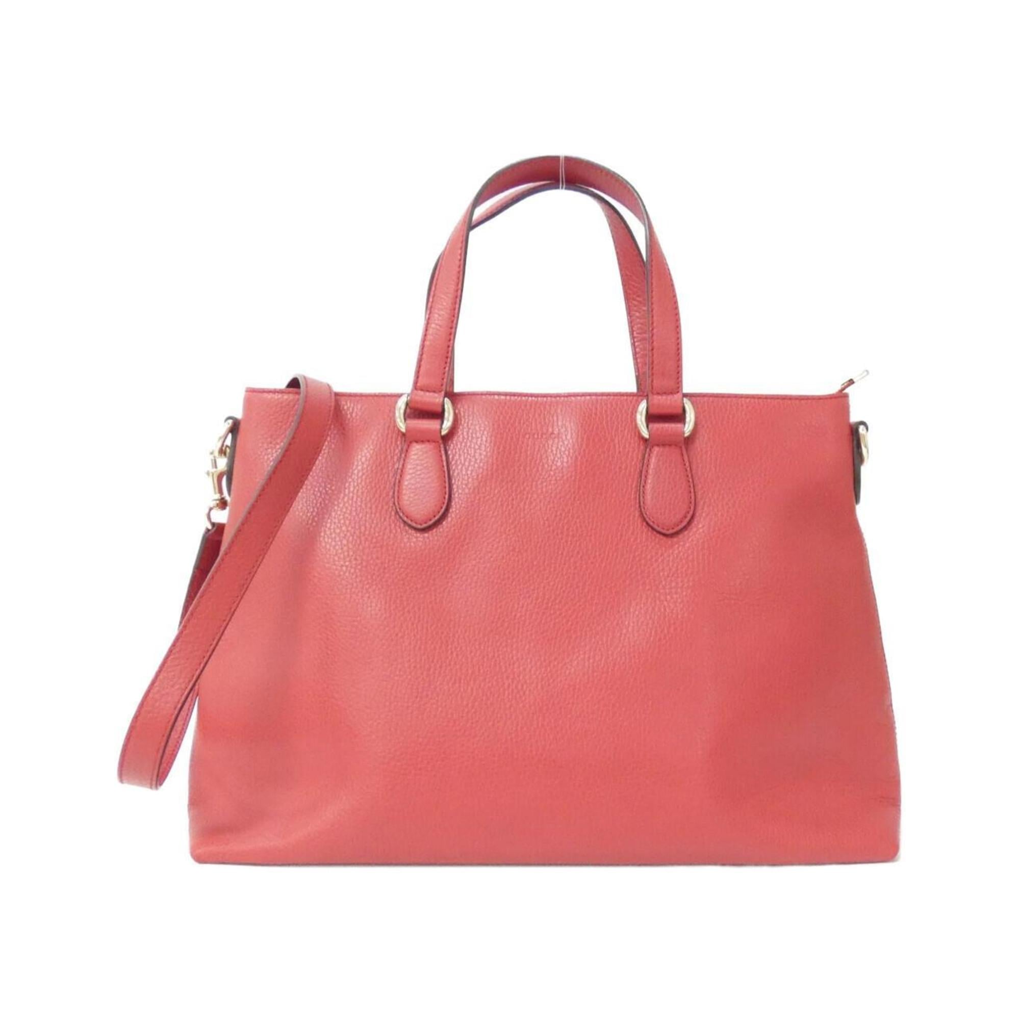 Gucci Red Color Leather Handbag (Pre-Owned)