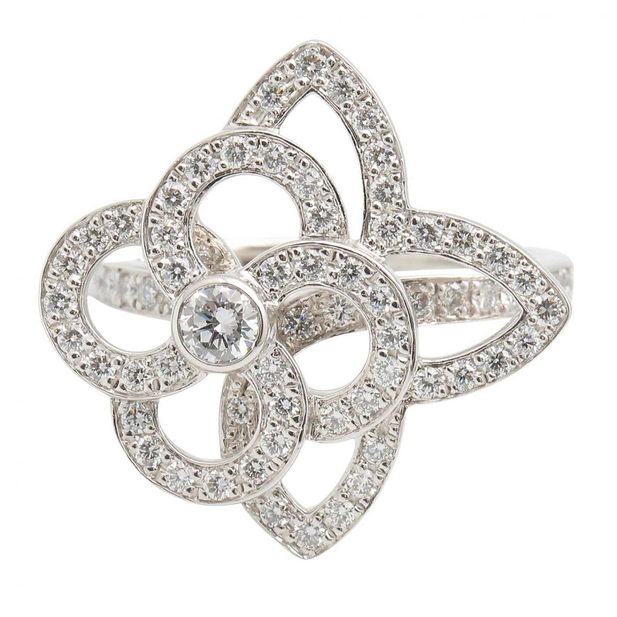 Louis Vuitton Silver Clear White Gold (18K) Band Ring (Pre-Owned)