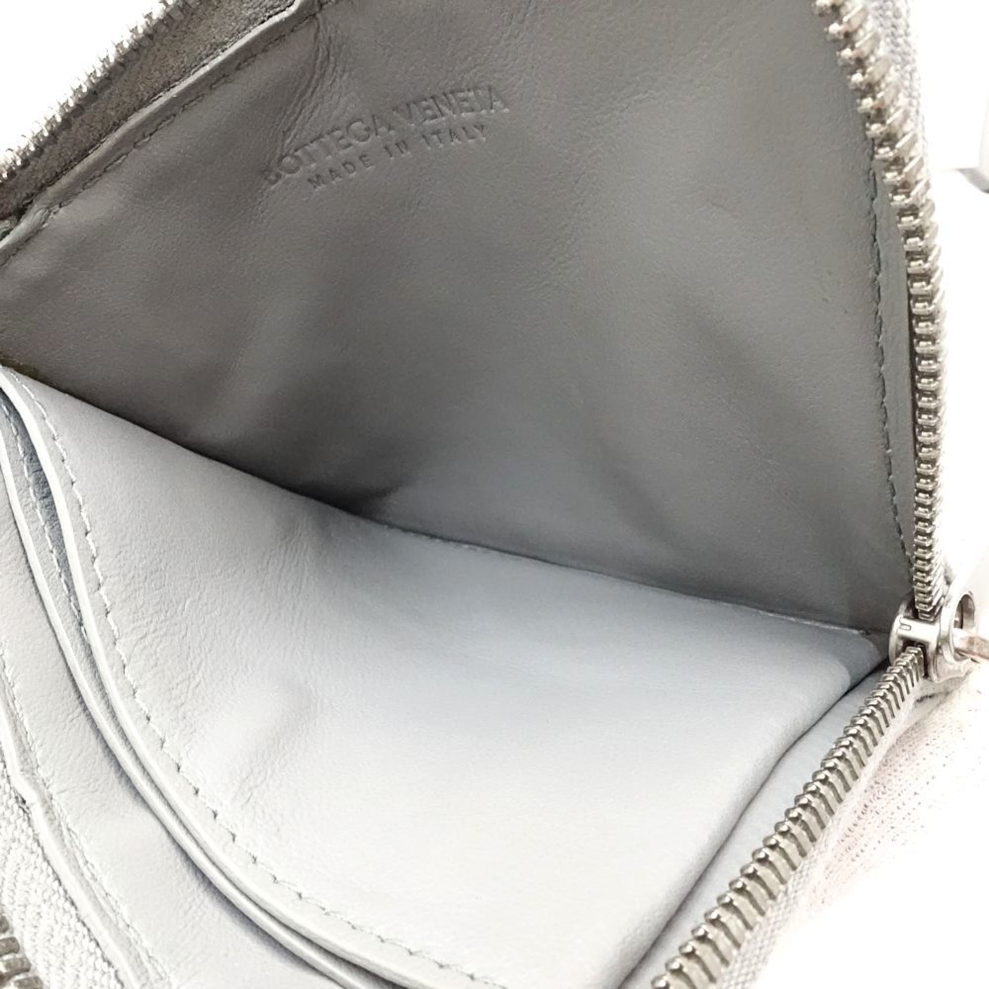 Bottega Veneta Gray Intrecciato Coin Purse/Coin Case (Pre-Owned)