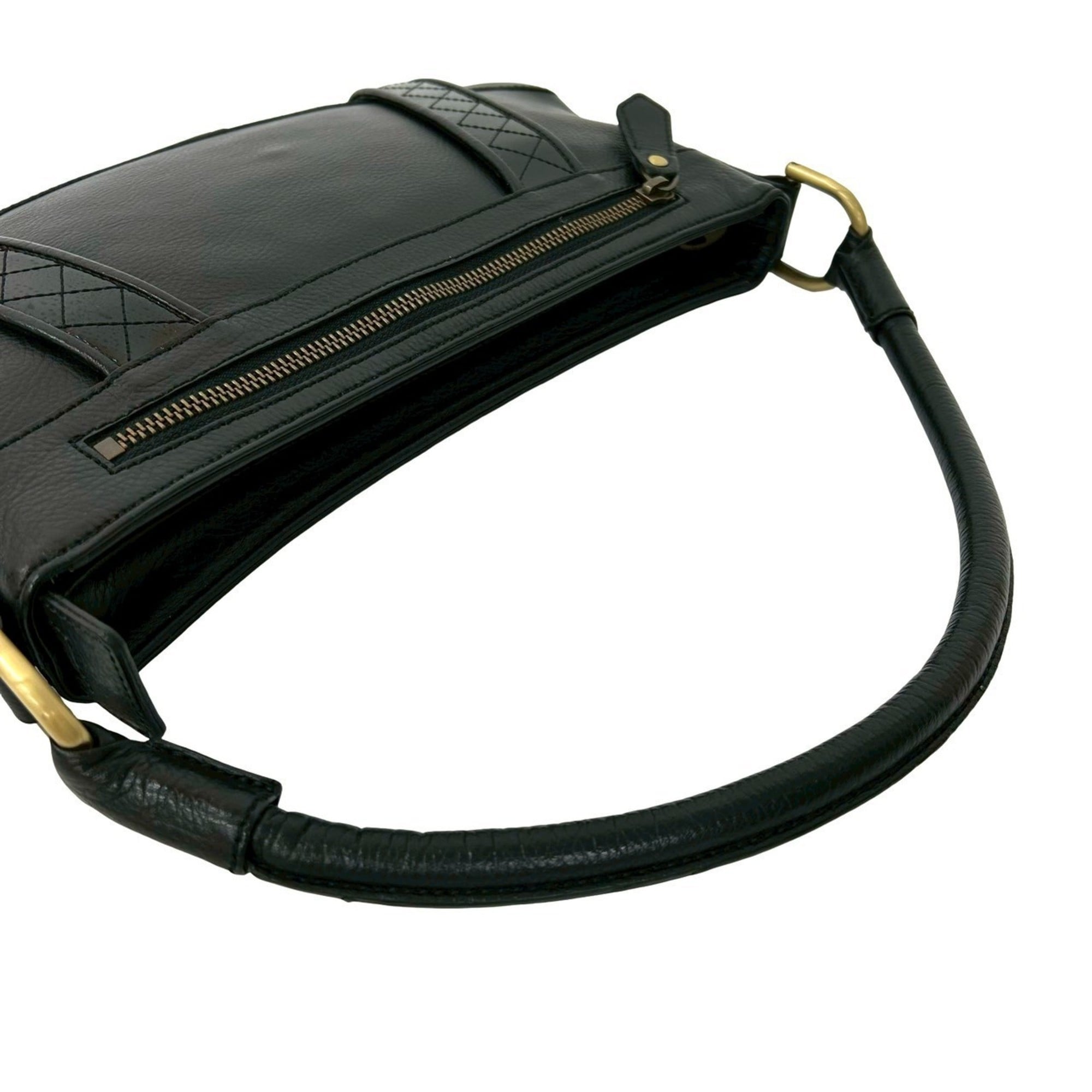 Burberry Black Leather Handbag Shoulder Bag (Pre-Owned)