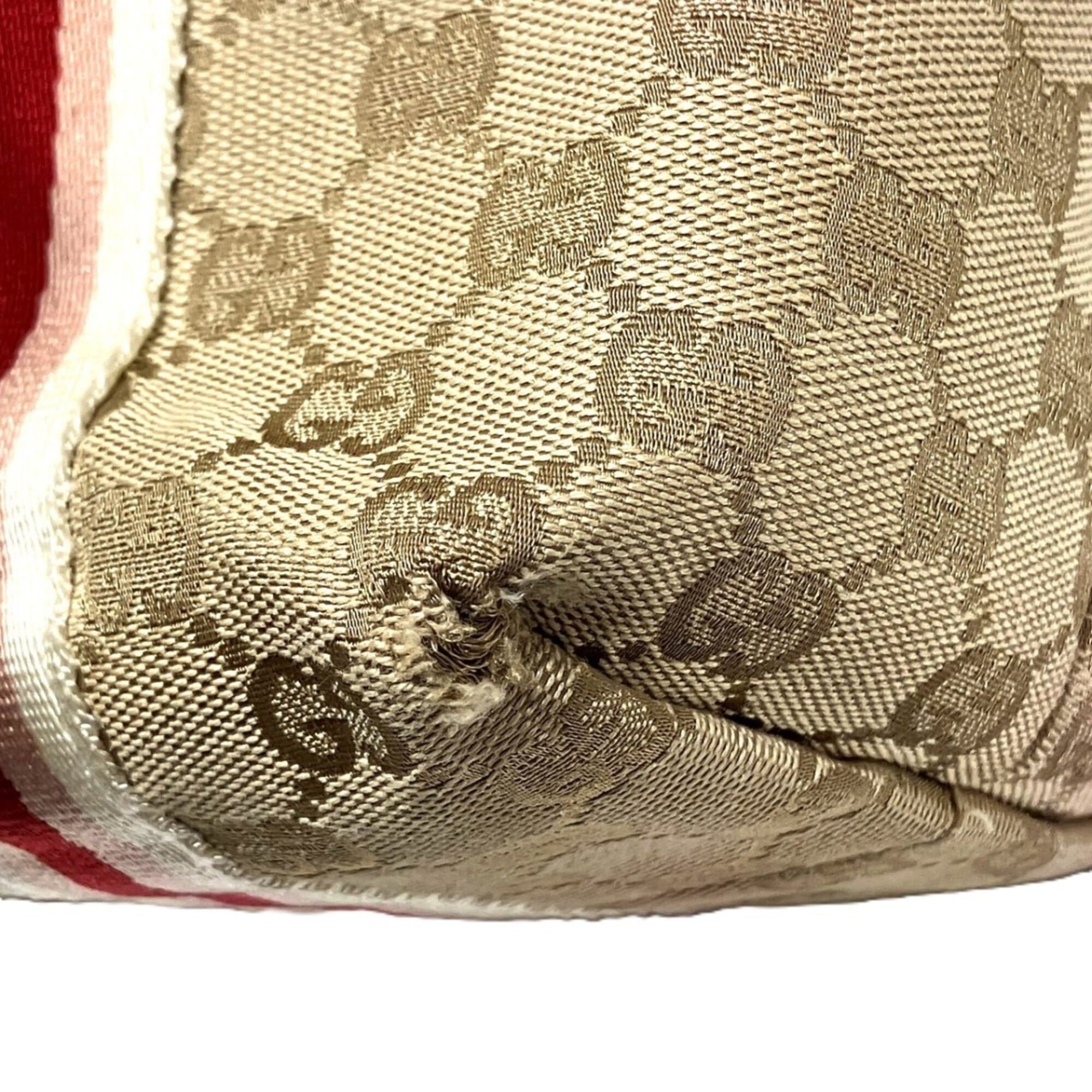 Gucci Sherry Line Beige Gg Canvas Tote Bag (Pre-Owned)