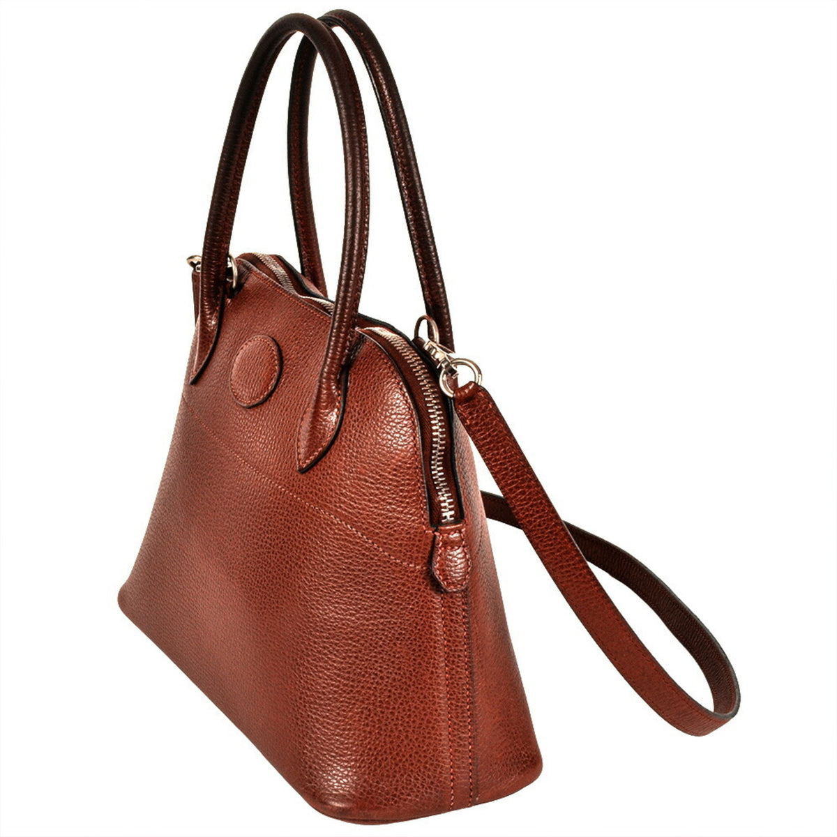 Hermes Rouge H Courchevel Leather Handbag (Pre-Owned)
