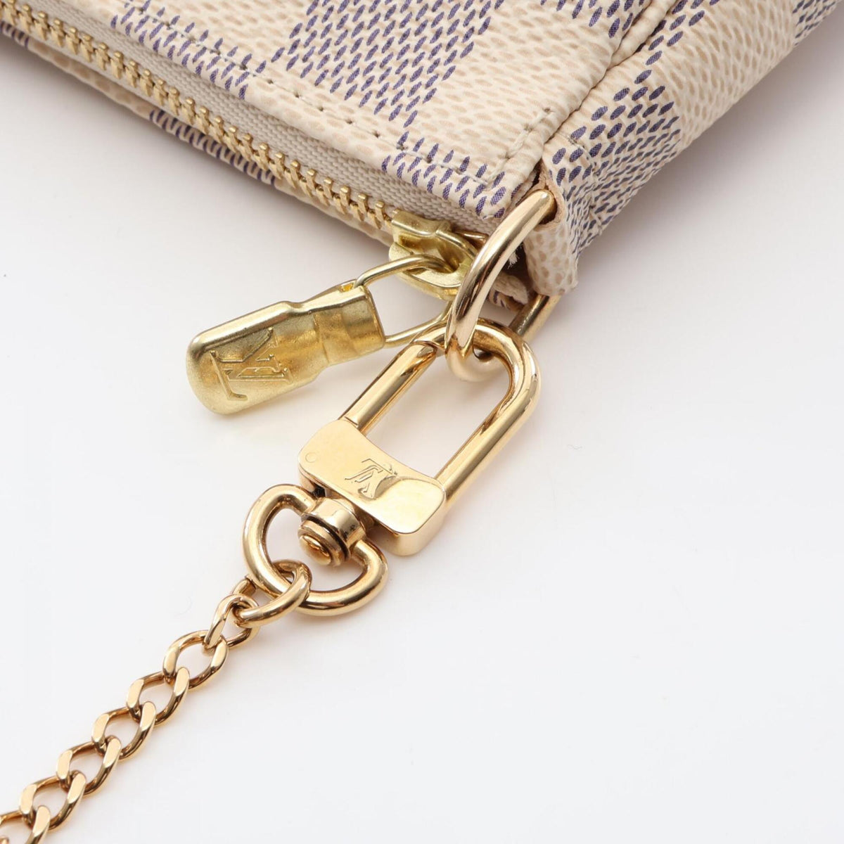 Louis Vuitton Multi-Color Pink White Coated Canvas Leather Handbag Pochette (Pre-Owned)