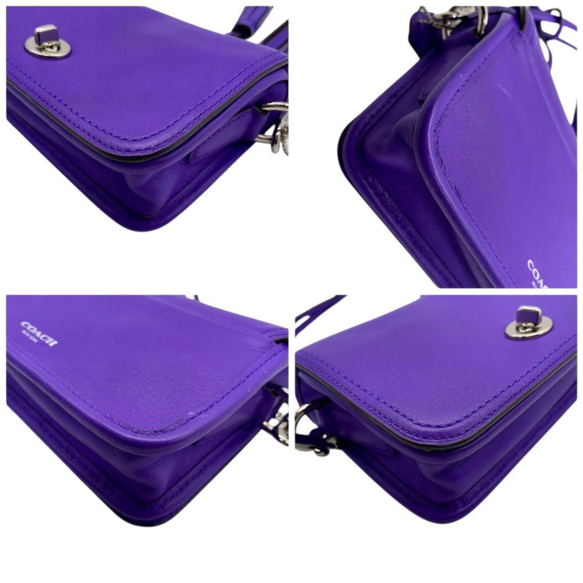 Coach Purple Leather Shoulder Bag (Pre-Owned)
