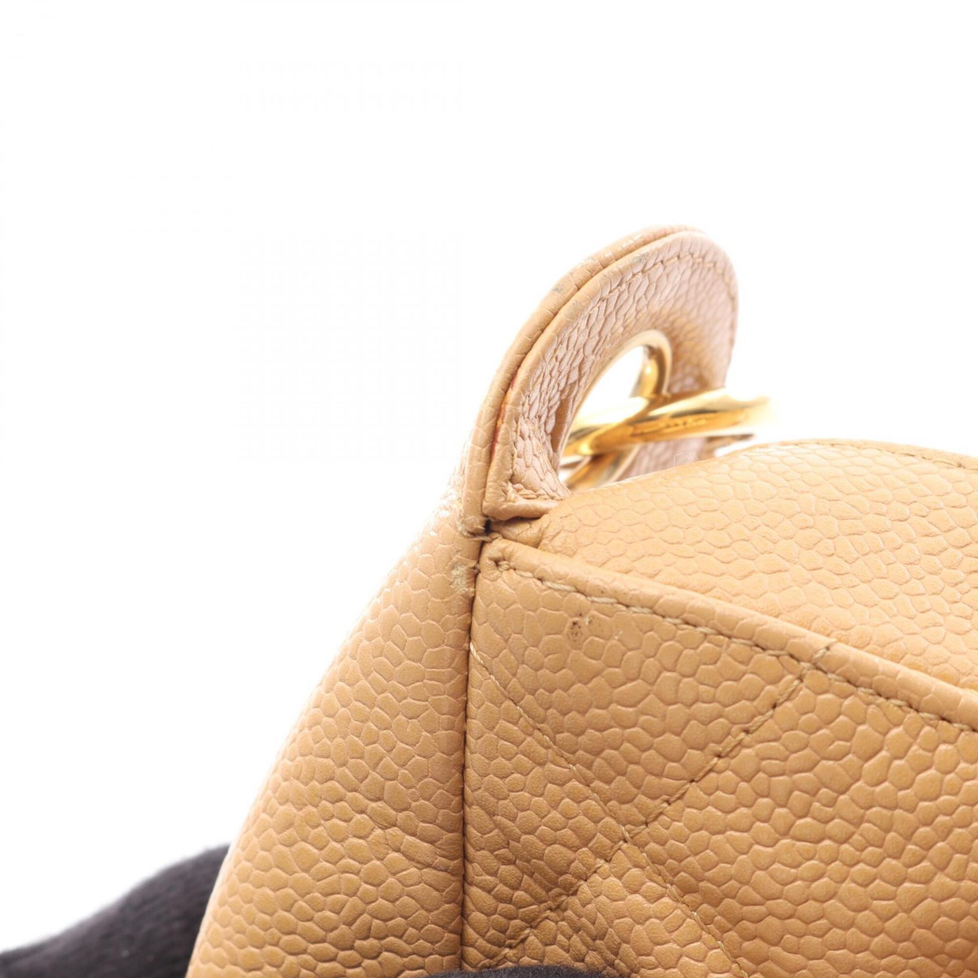 Chanel Beige Leather Handbag Shoulder Bag (Pre-Owned)