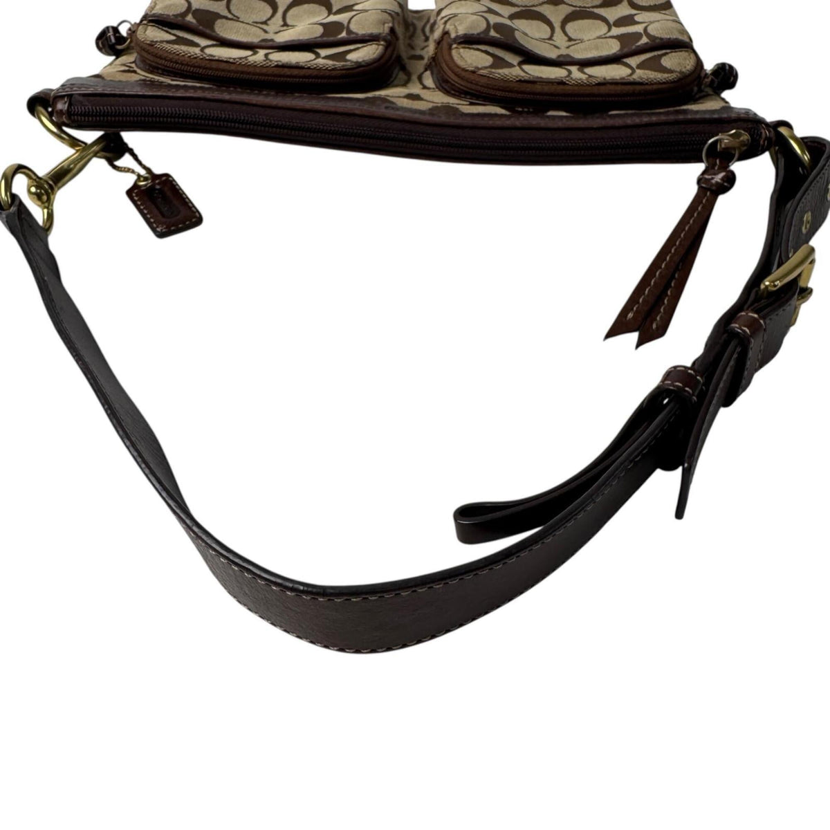 Coach Brown Canvas Leather Shoulder Bag (Pre-Owned)